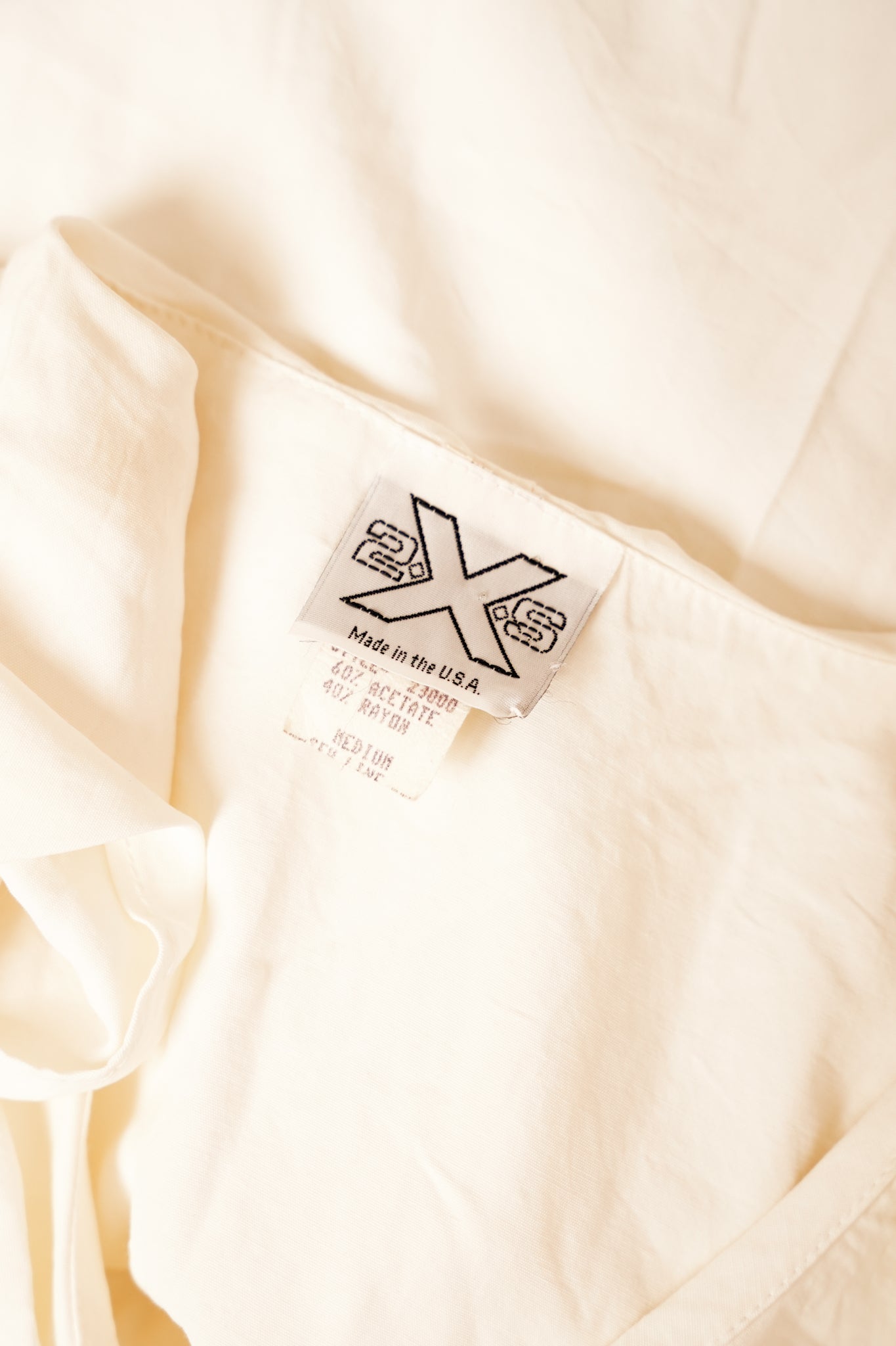 1980s White Ruffle Blouse