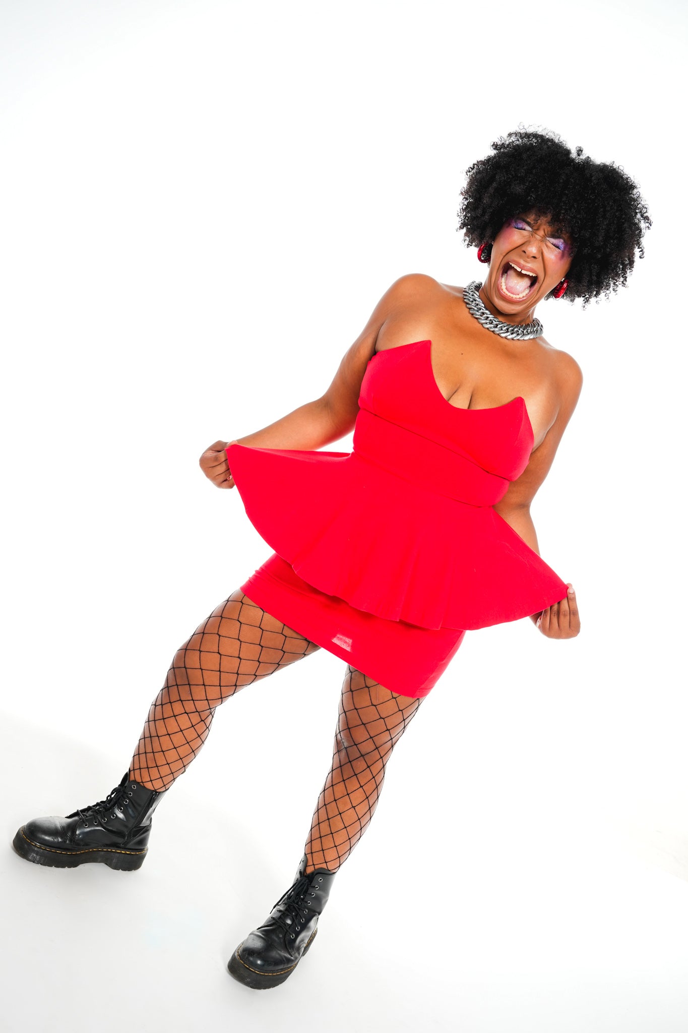 1980's Betsey Johnson Red Strapless Dress