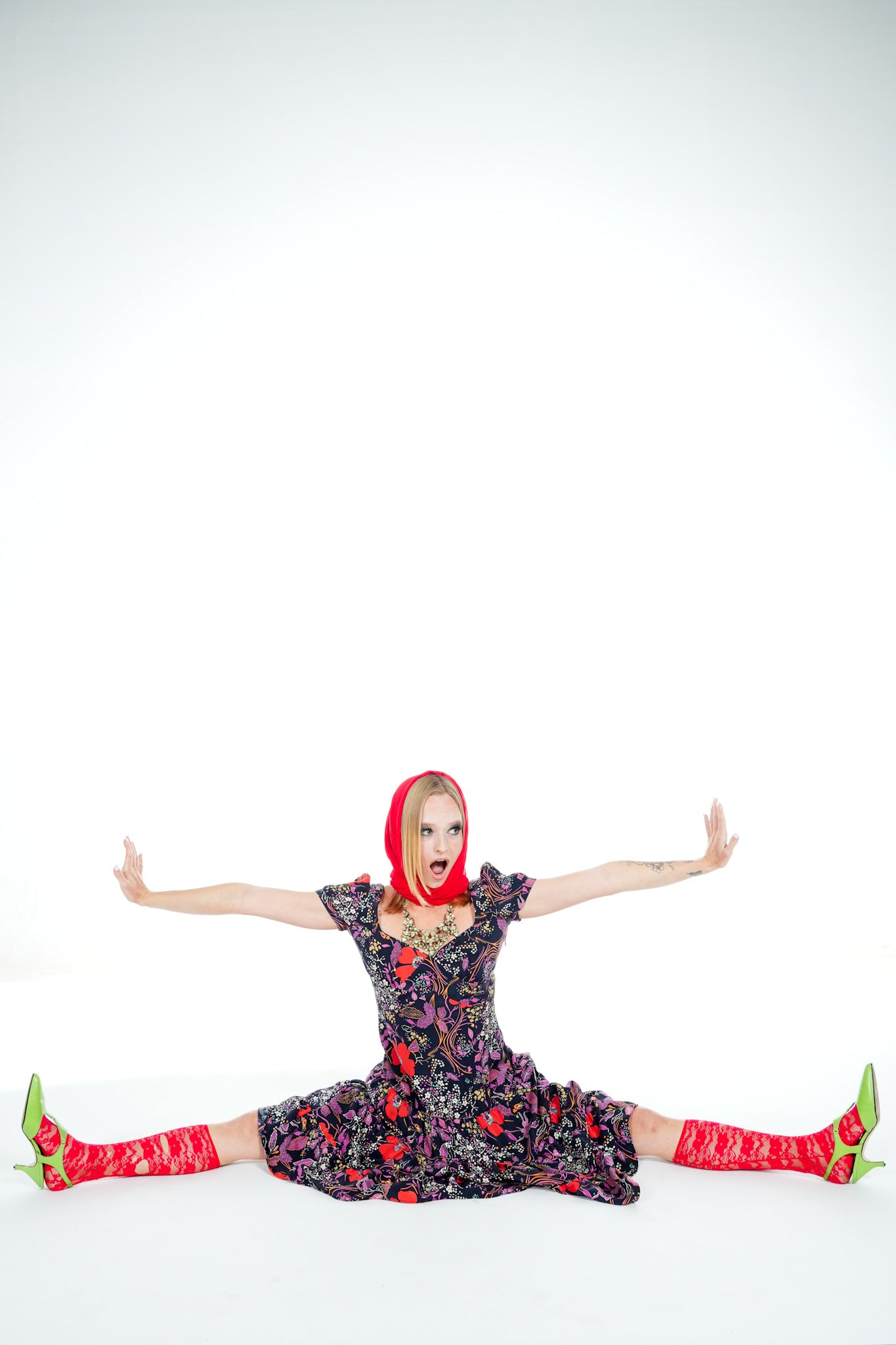 1990's Betsey Johnson Floral Ruffle Midi Dress