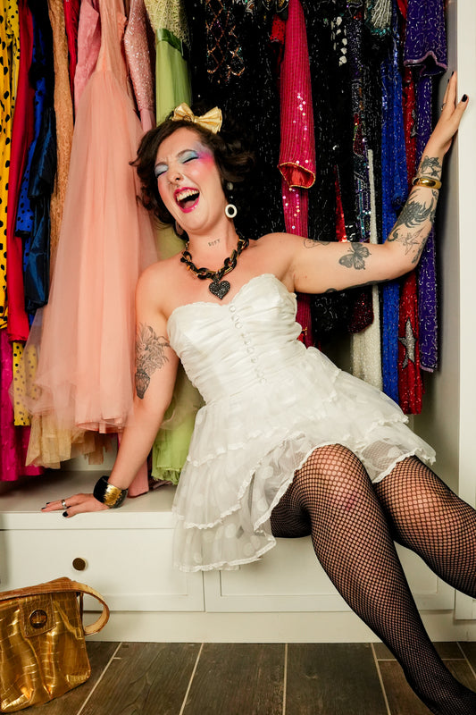 1990's Tiered Tulle Mini Dress