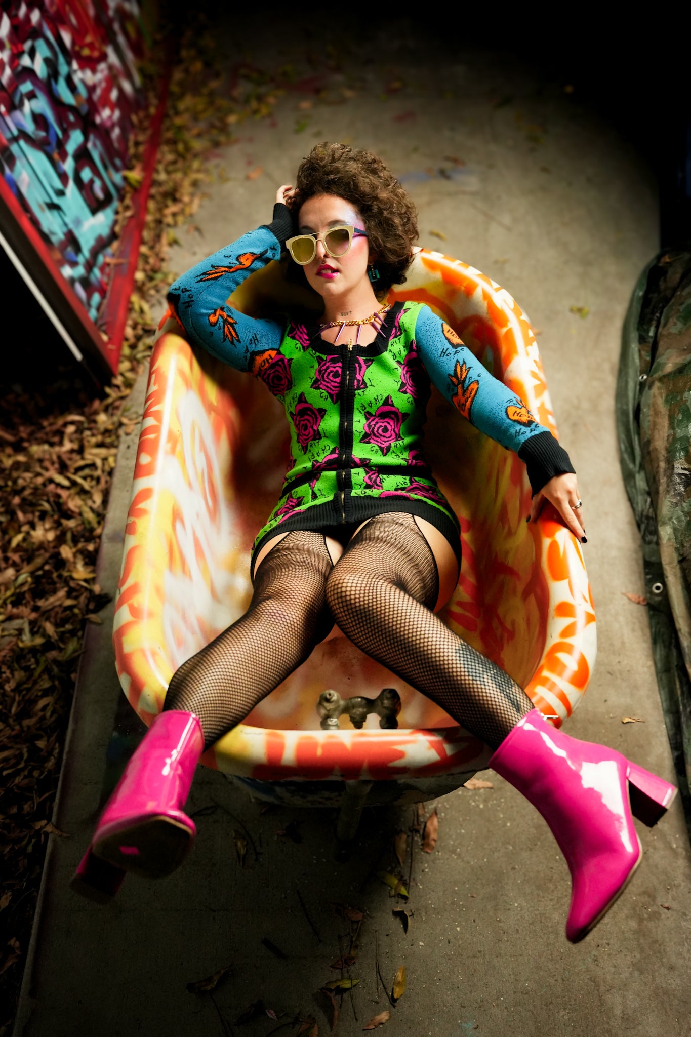 1980's Betsey Johnson Punk Label Zip Cardigan