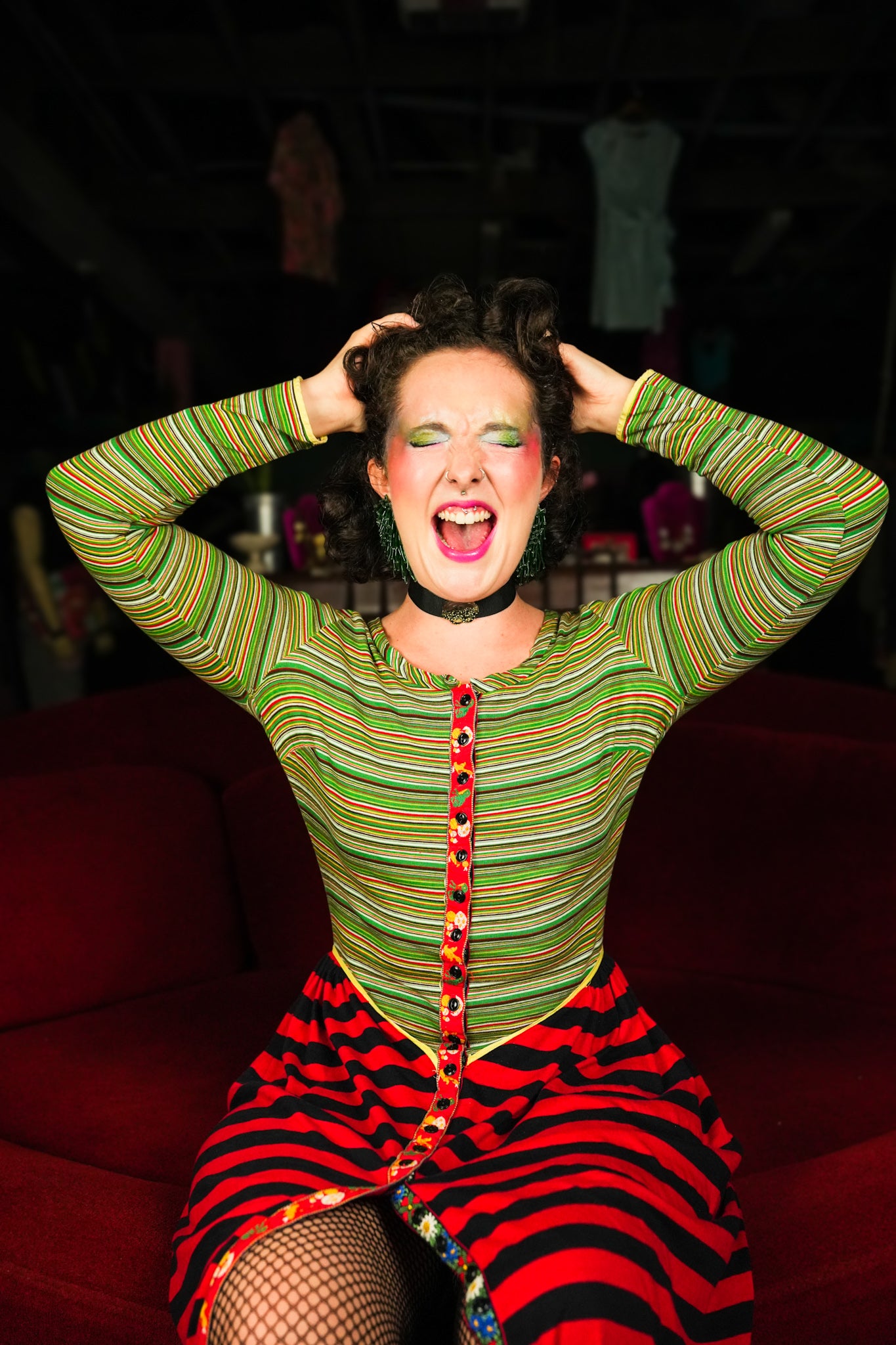 1970's Betsey Johnson Alley Cat Striped Dress