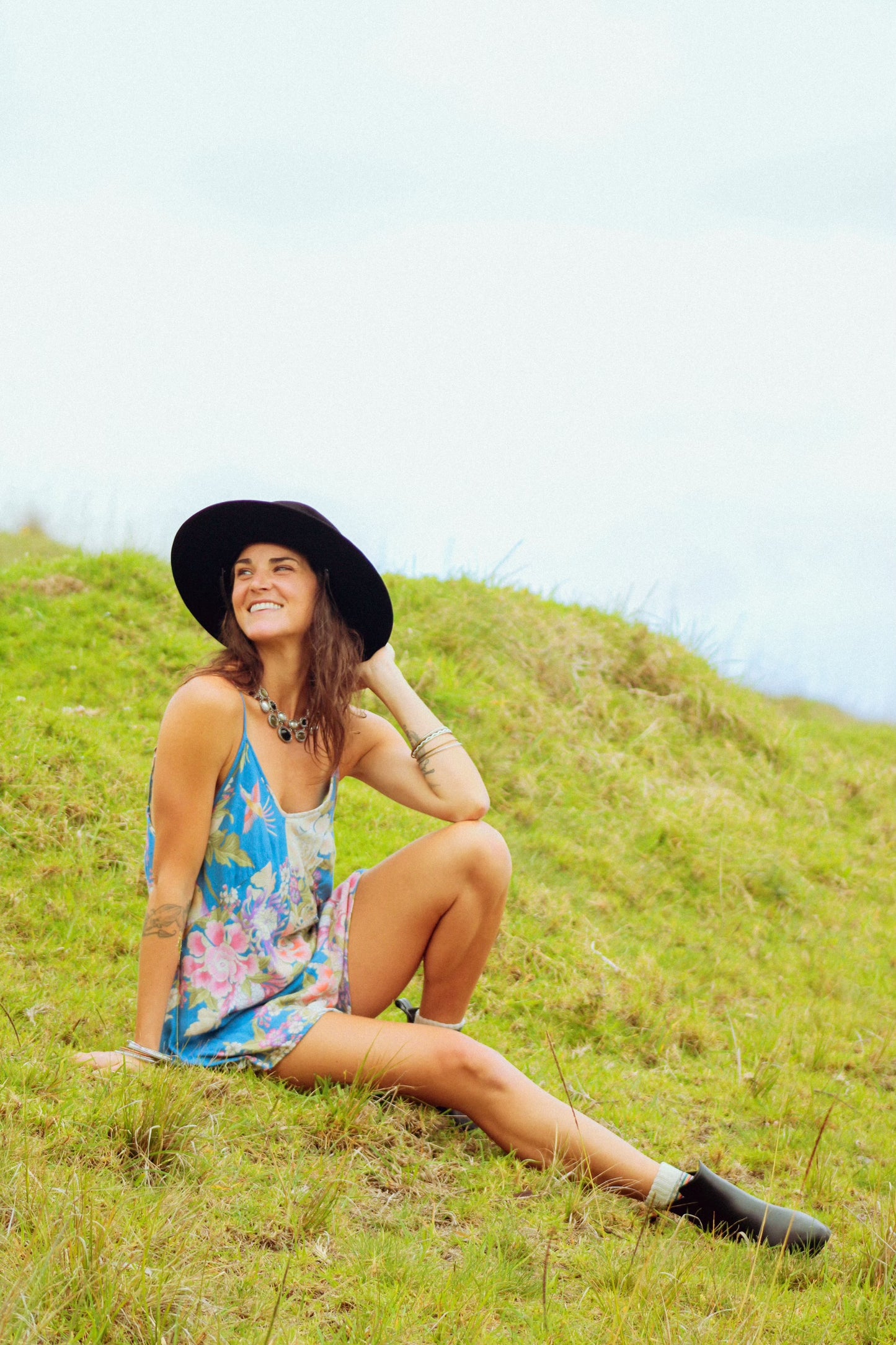 Blue Skies Floral Romper