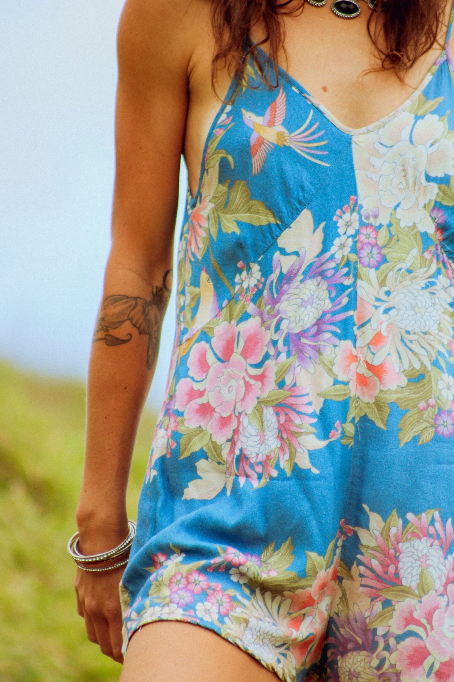 Blue Skies Floral Romper