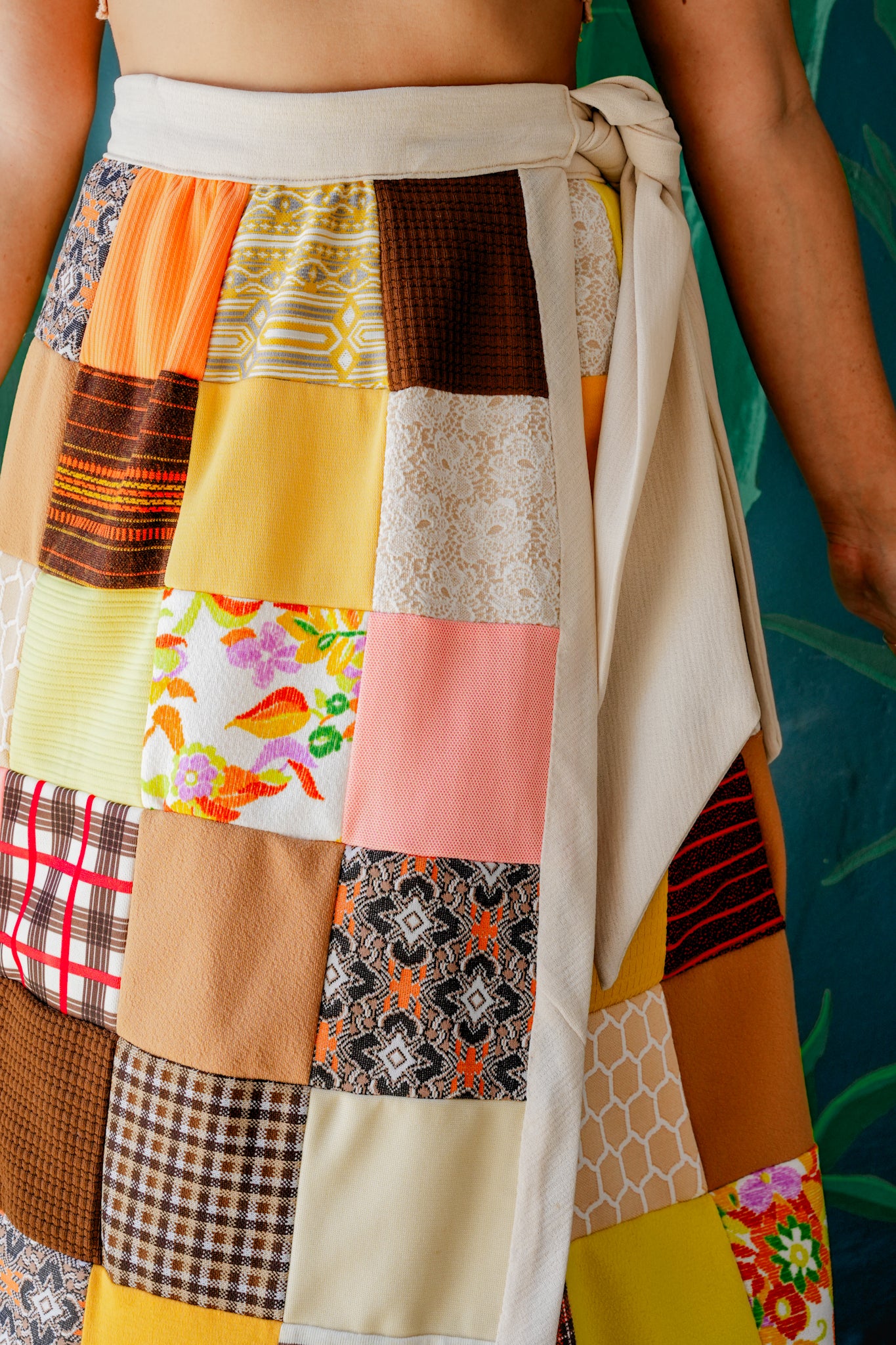 1970's Patchwork Quilted Wrap Skirt