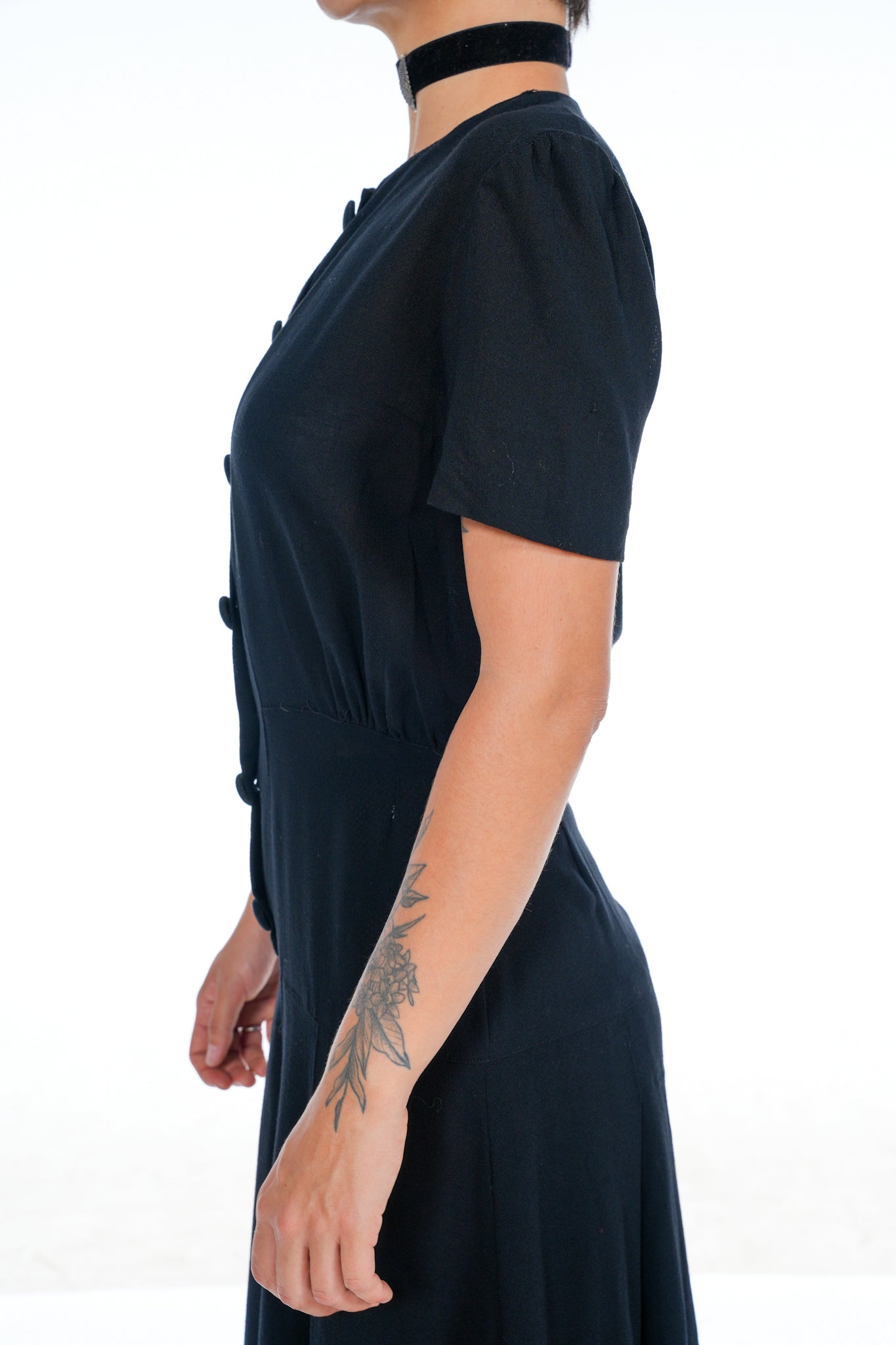 1950's Black Button Up Dress