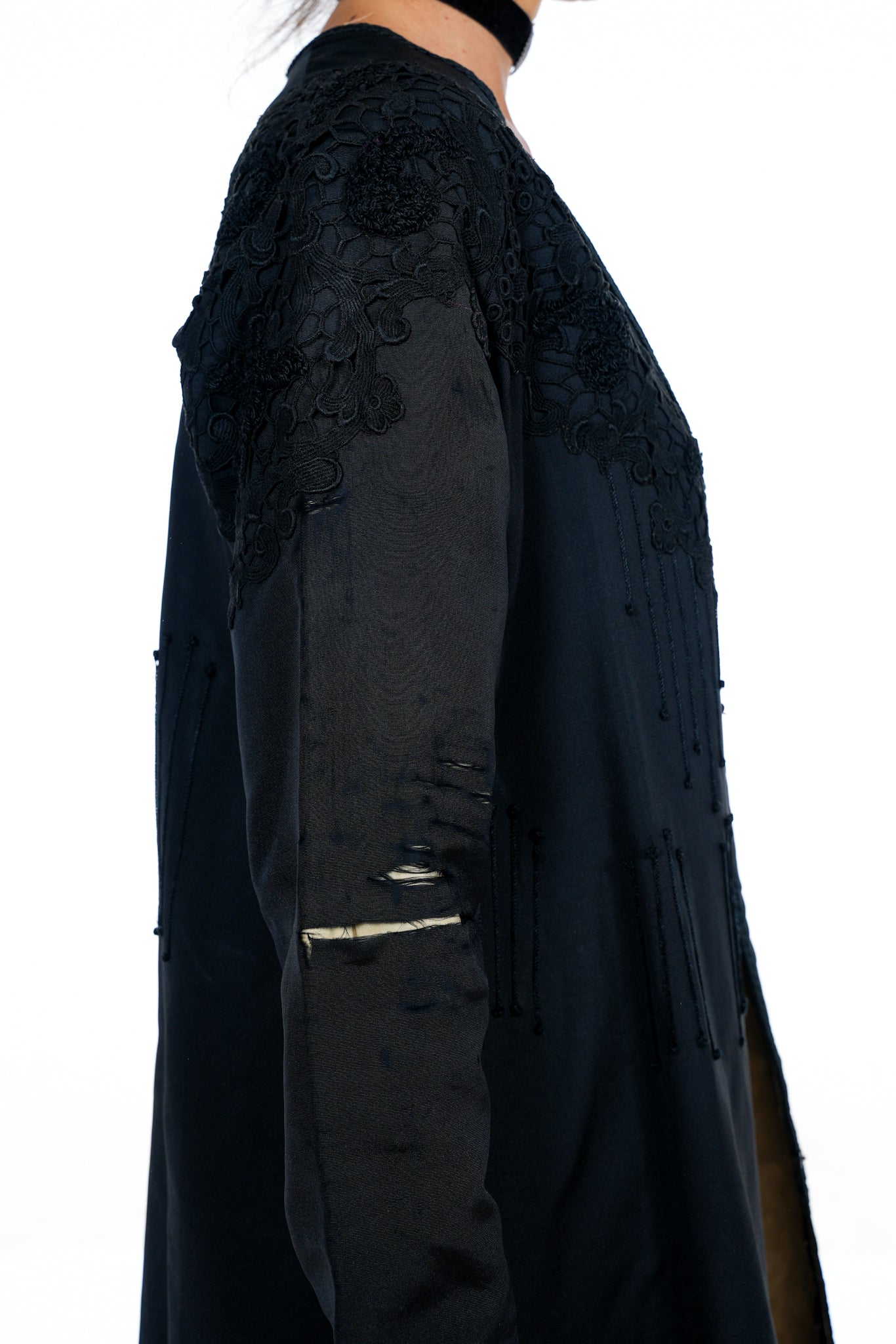 1930's Black Embroidered Kimono Jacket