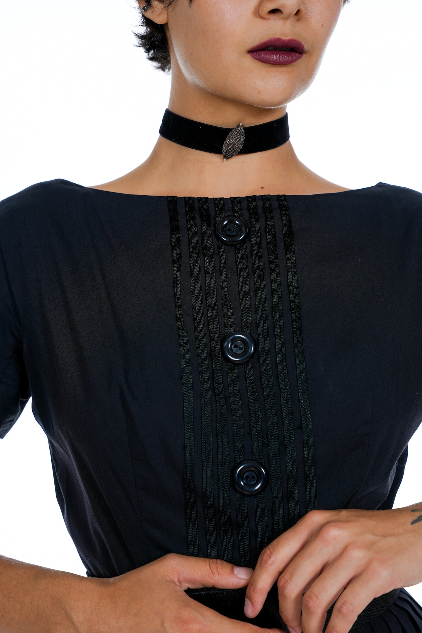 1950's Henry Lee Black Cotton Dress