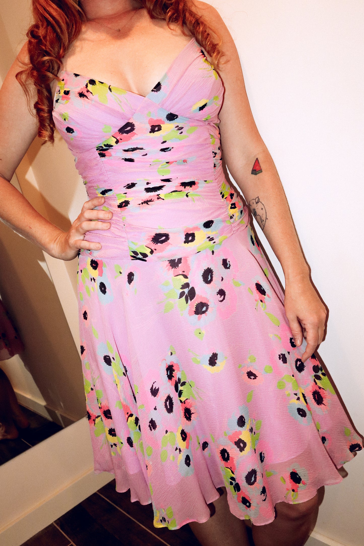 1990's Betsey Johnson Lilac Floral Print Dress