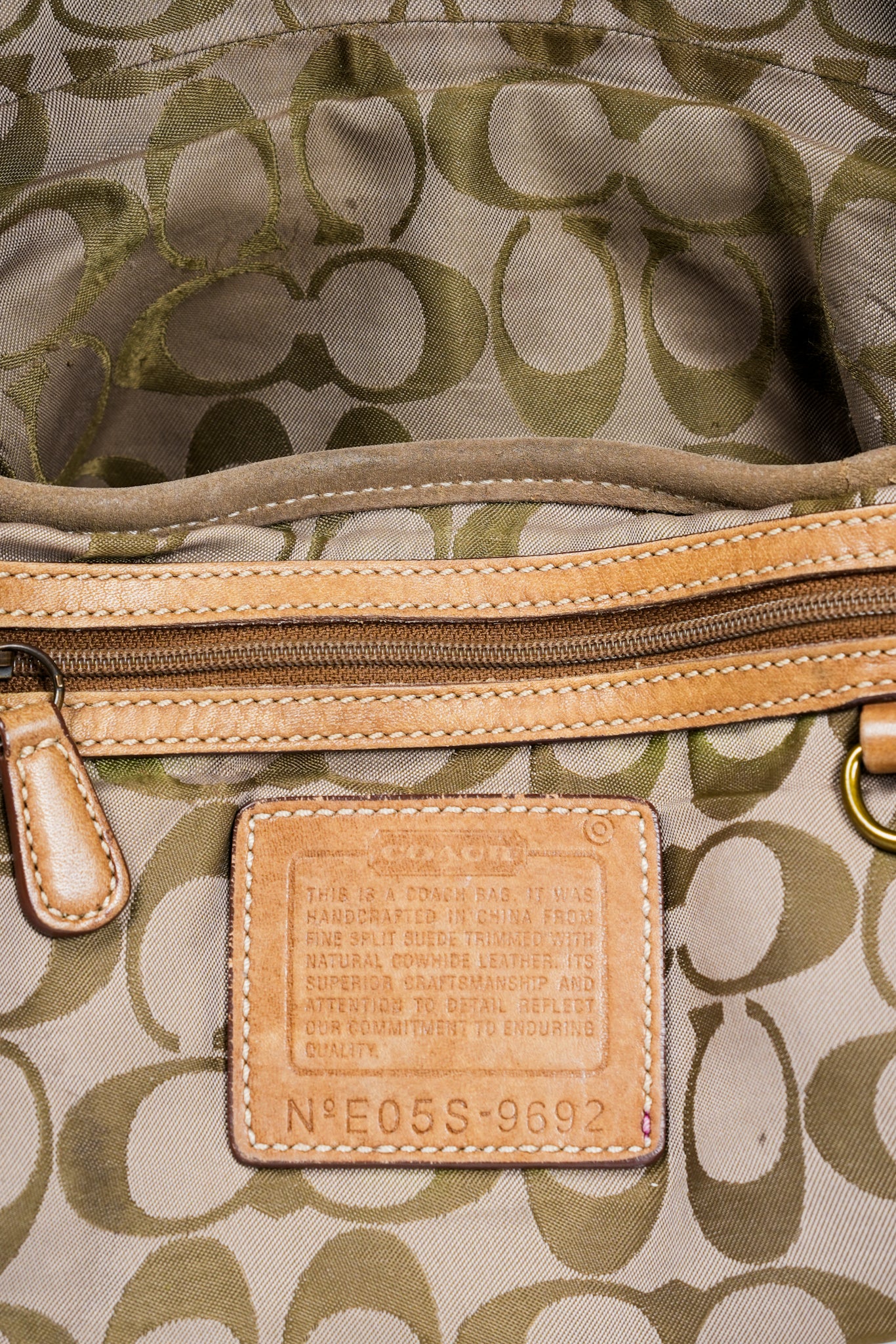 Vintage Y2K Coach 9692 Tan Soho Suede Hobo Shoulder