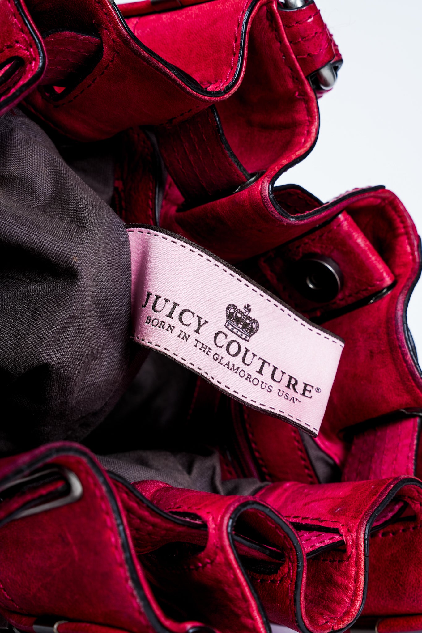 Y2K Juicy Couture Red Leather Satchel Bag