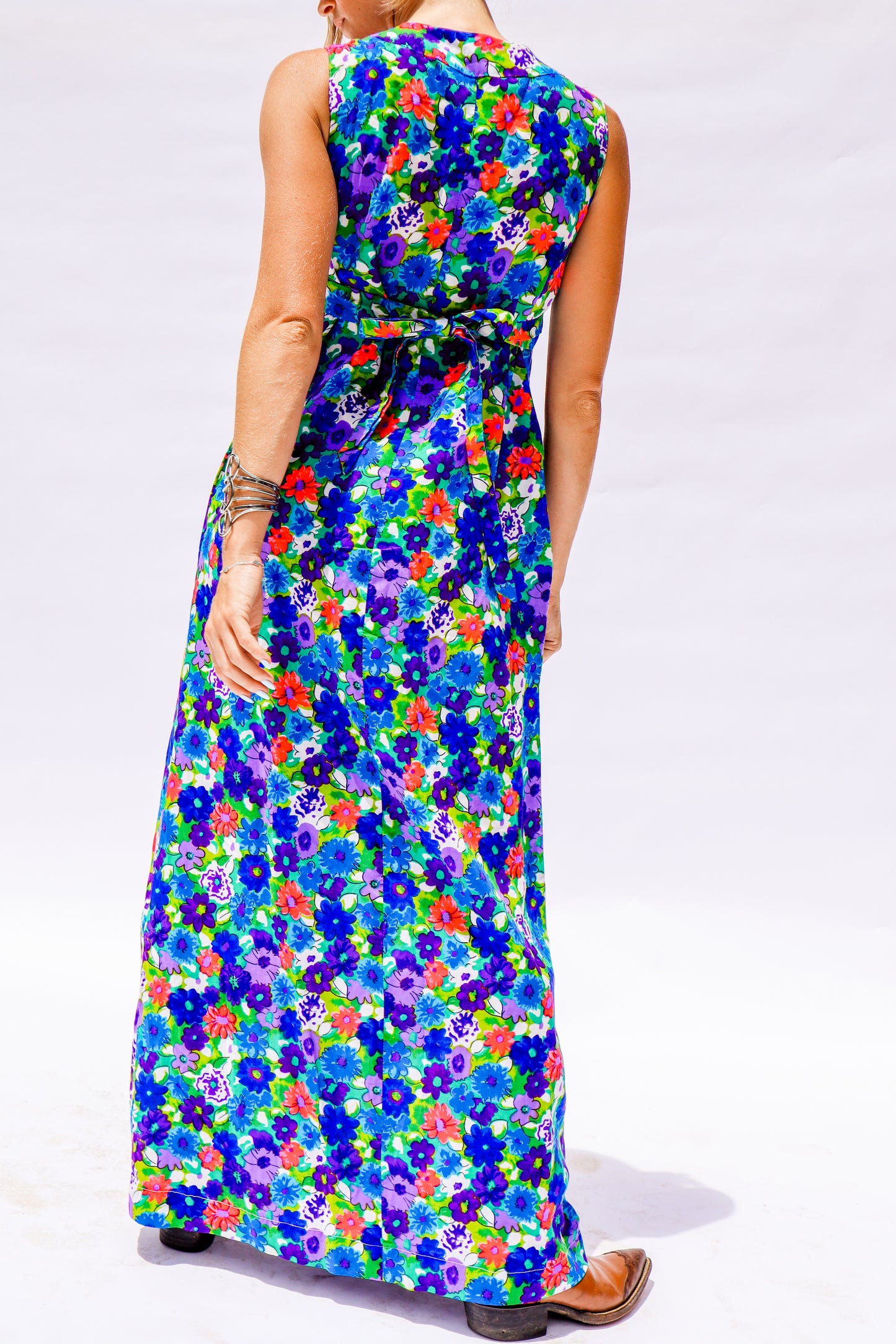 1970's Floral Print Maxi Dress