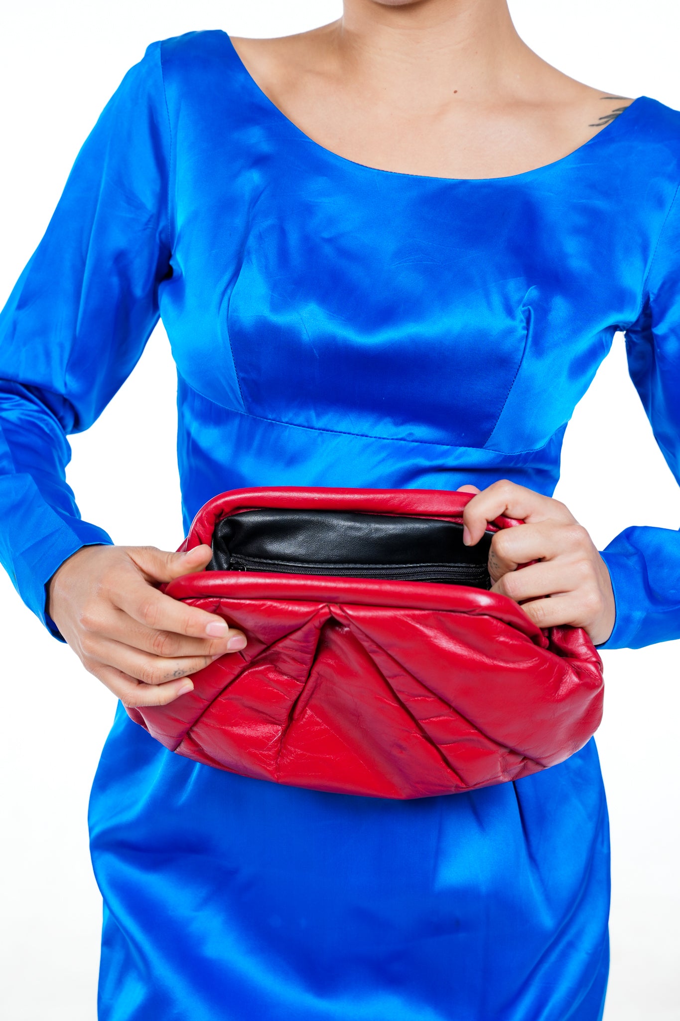 1980s Red Leather Clutch