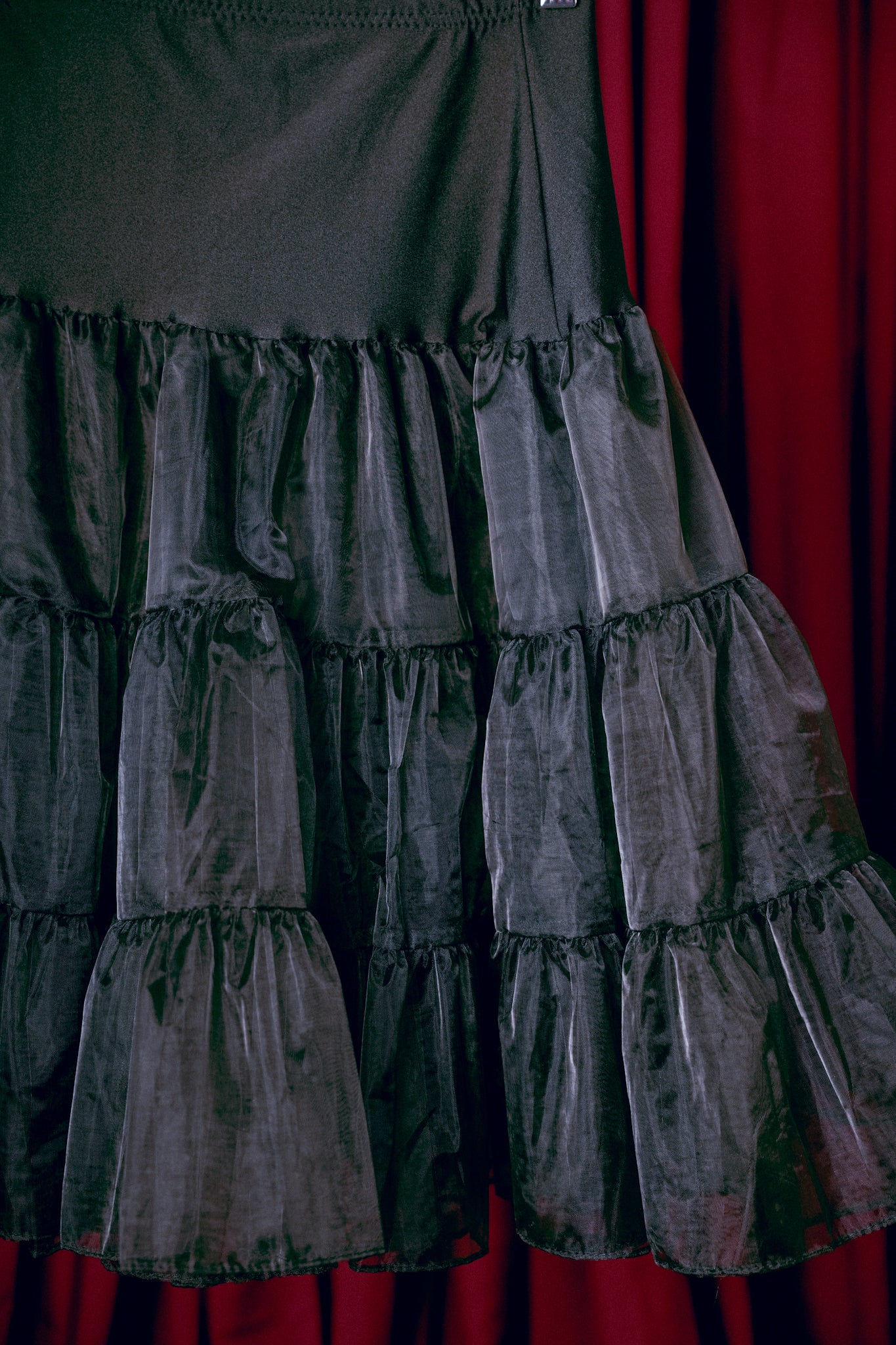 Vintage Black Polka Dot Tulle Skirt