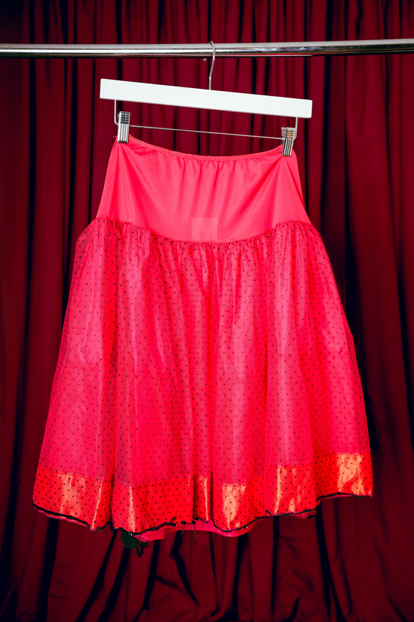 Vintage Red Polka Dot Tulle Skirt