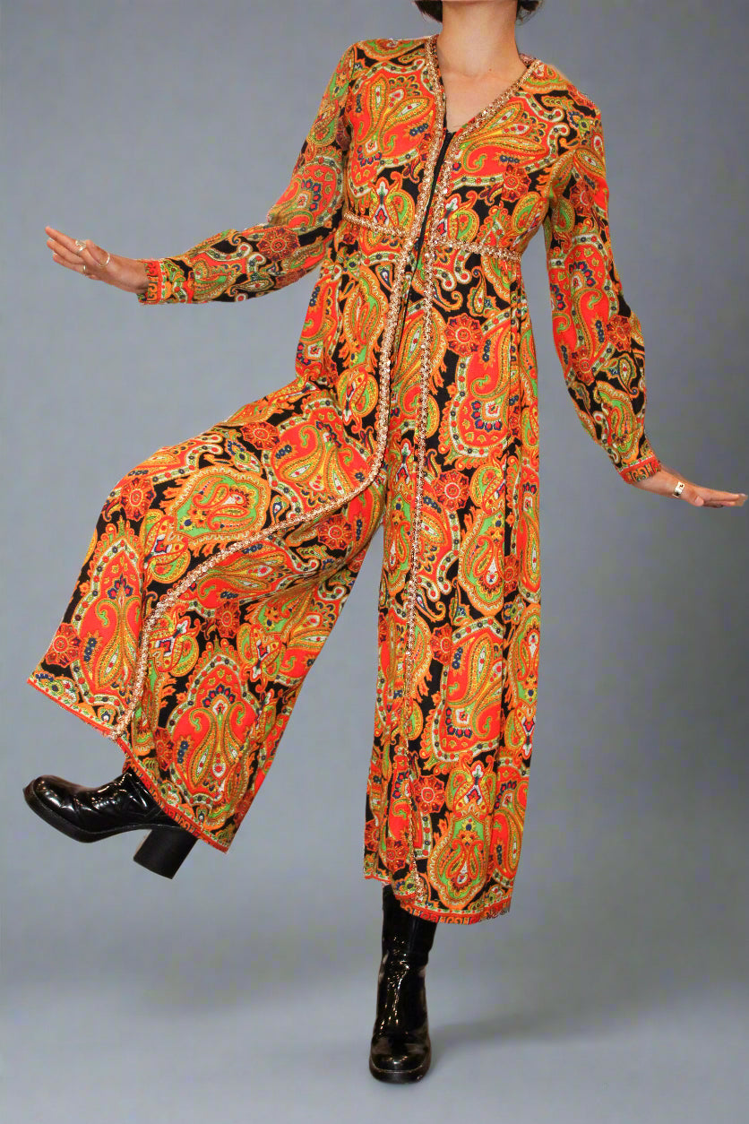 1960s Sears Psychedelic Print Jumpsuit