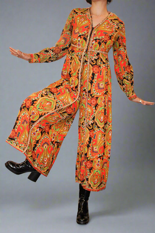 1960s Sears Psychedelic Print Jumpsuit