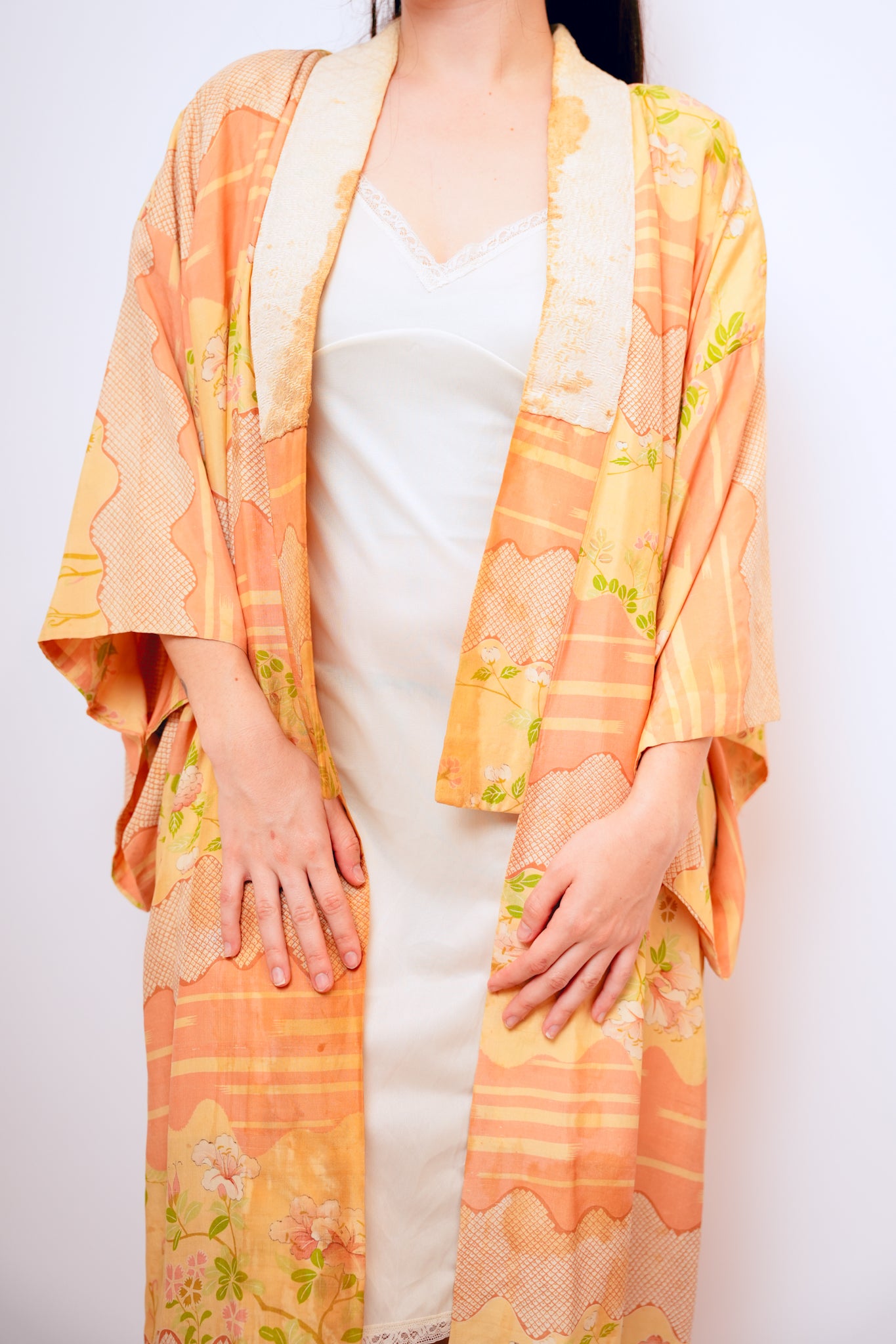 Vintage Earthy Midi Kimono
