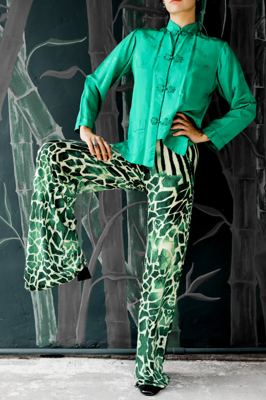 Vintage Bai Hua Green Shirt