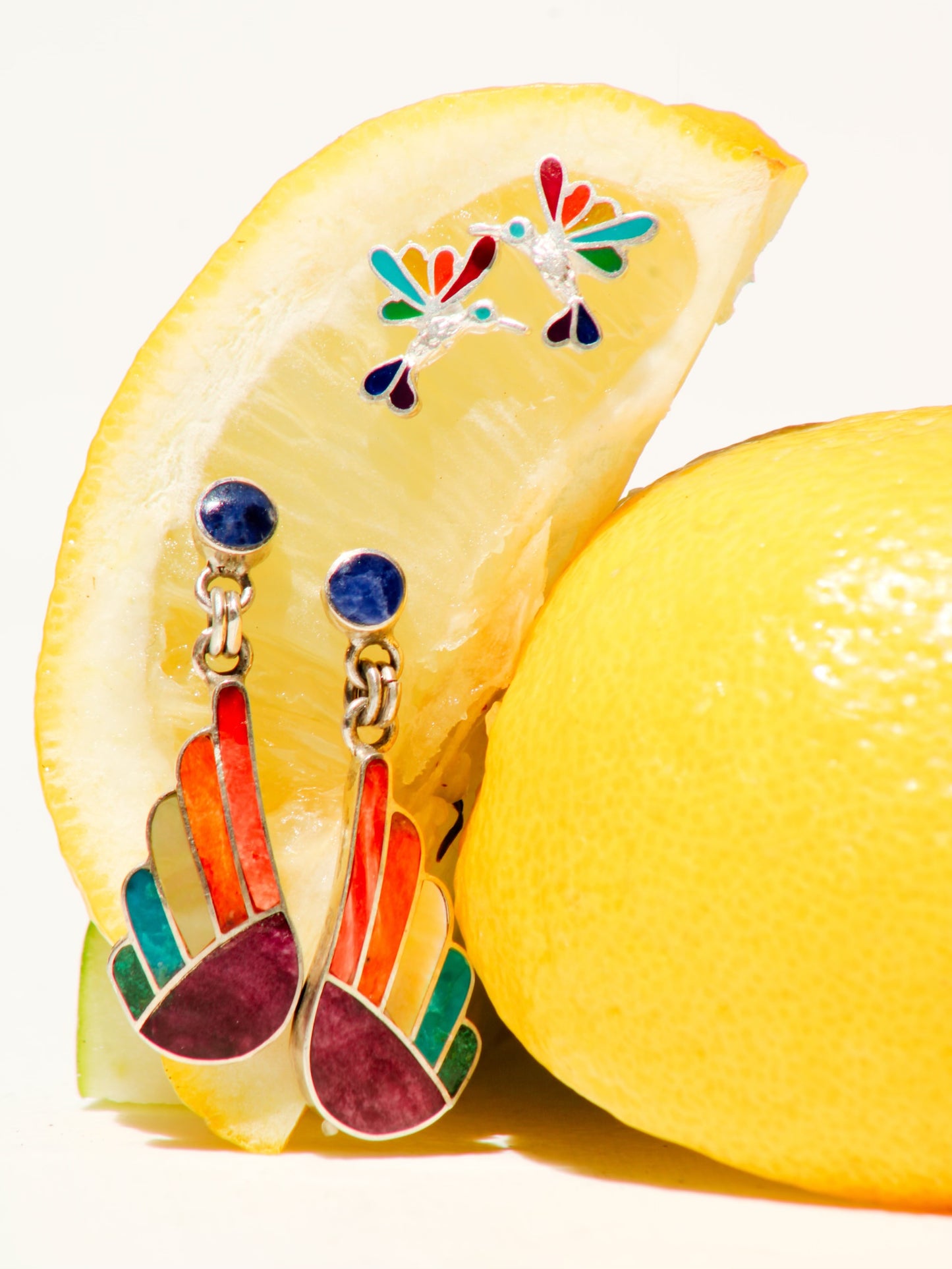 Rainbow Feather Earrings