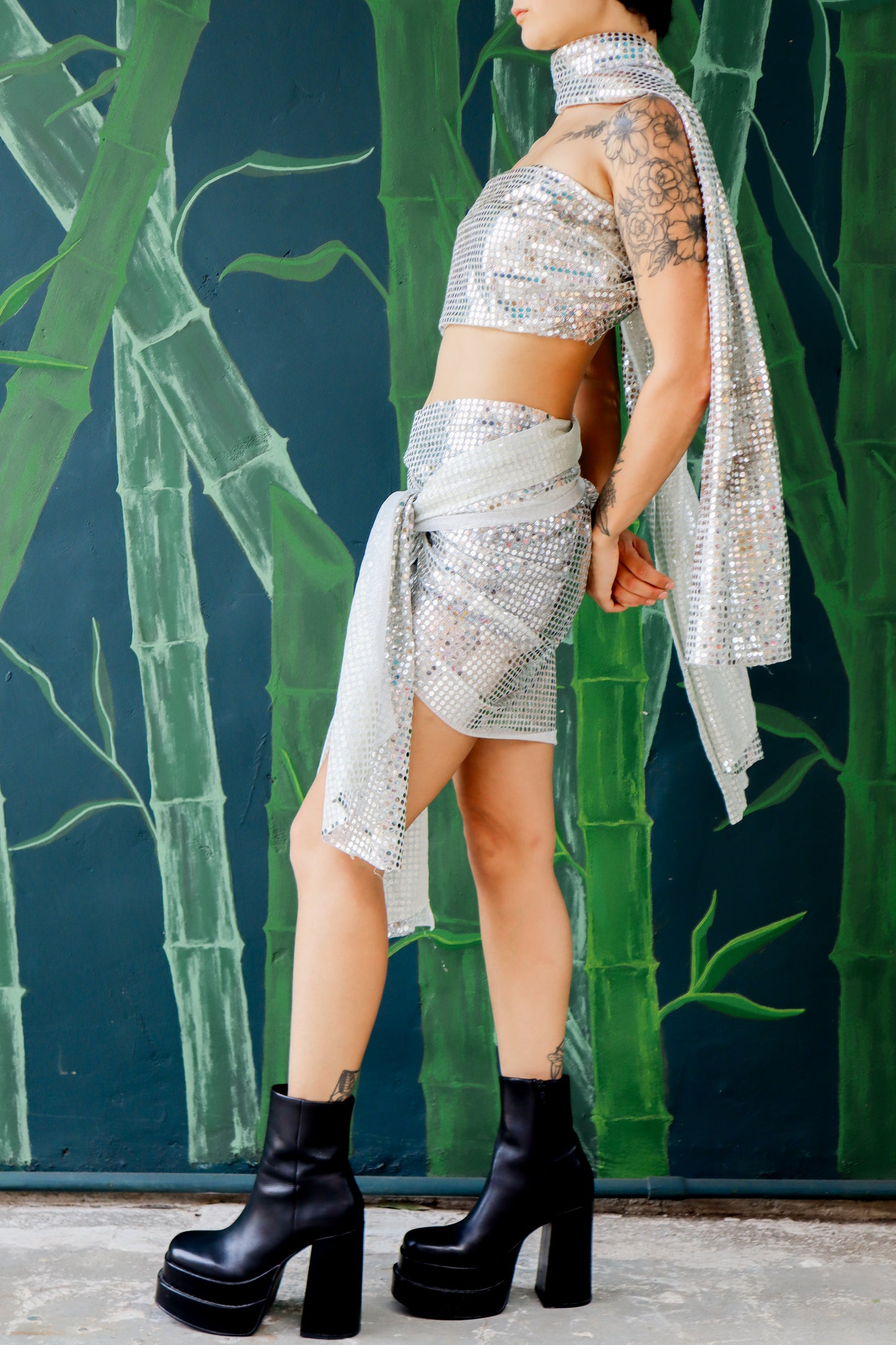 Two Piece Set- Silver Fabric