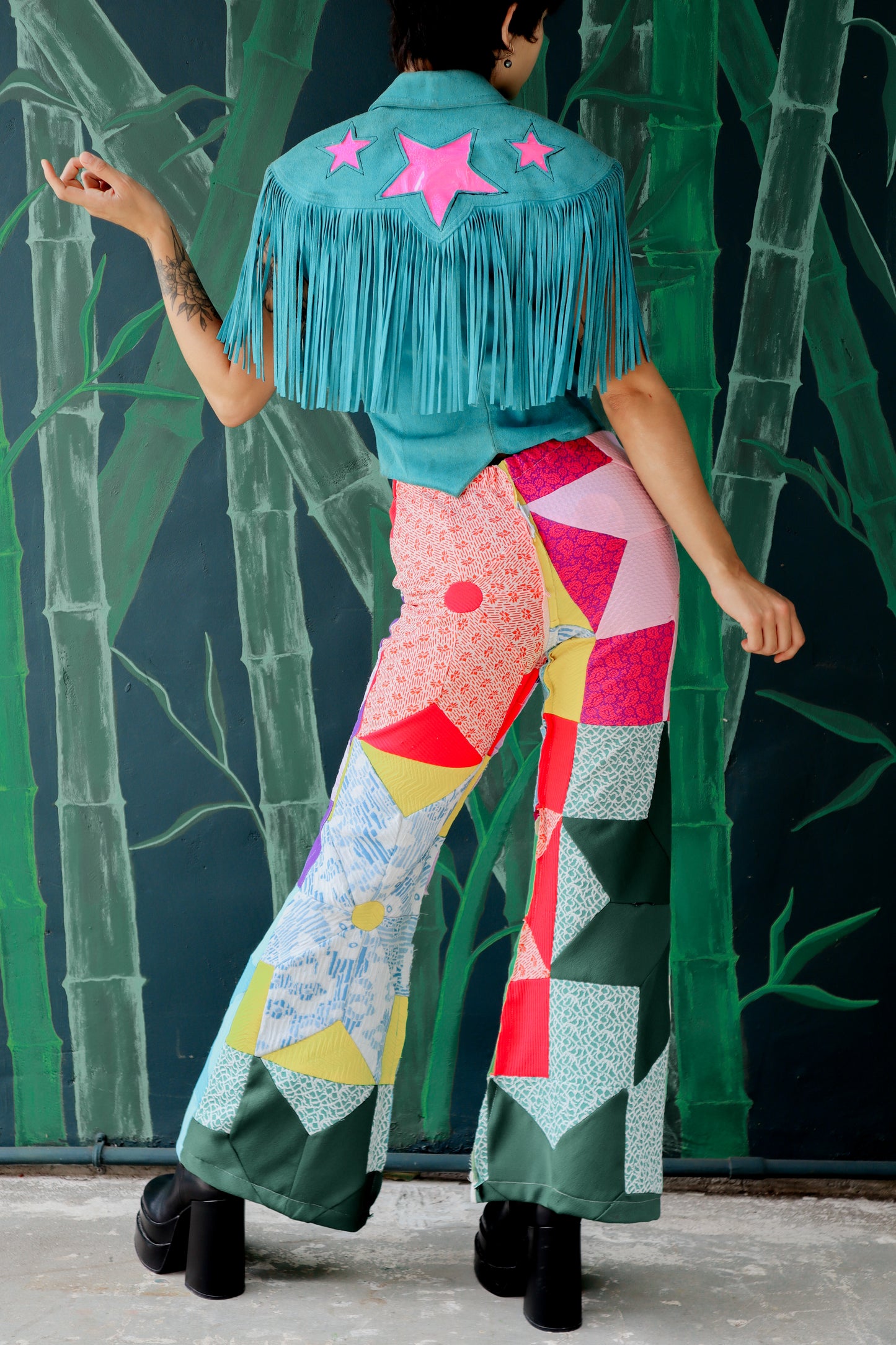 Star Quilted Patchwork Pants