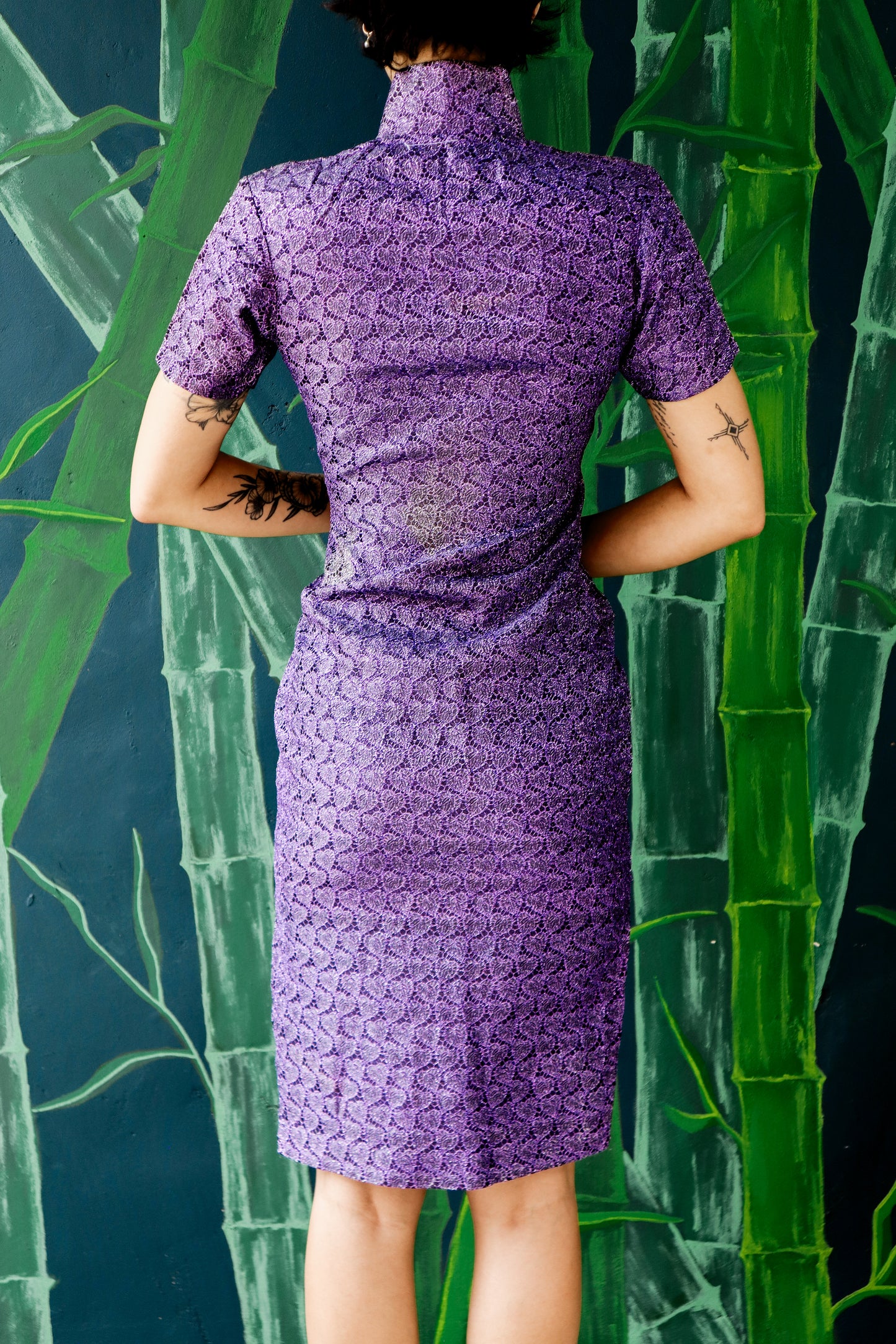 Purple Heart Shimmer Qipao