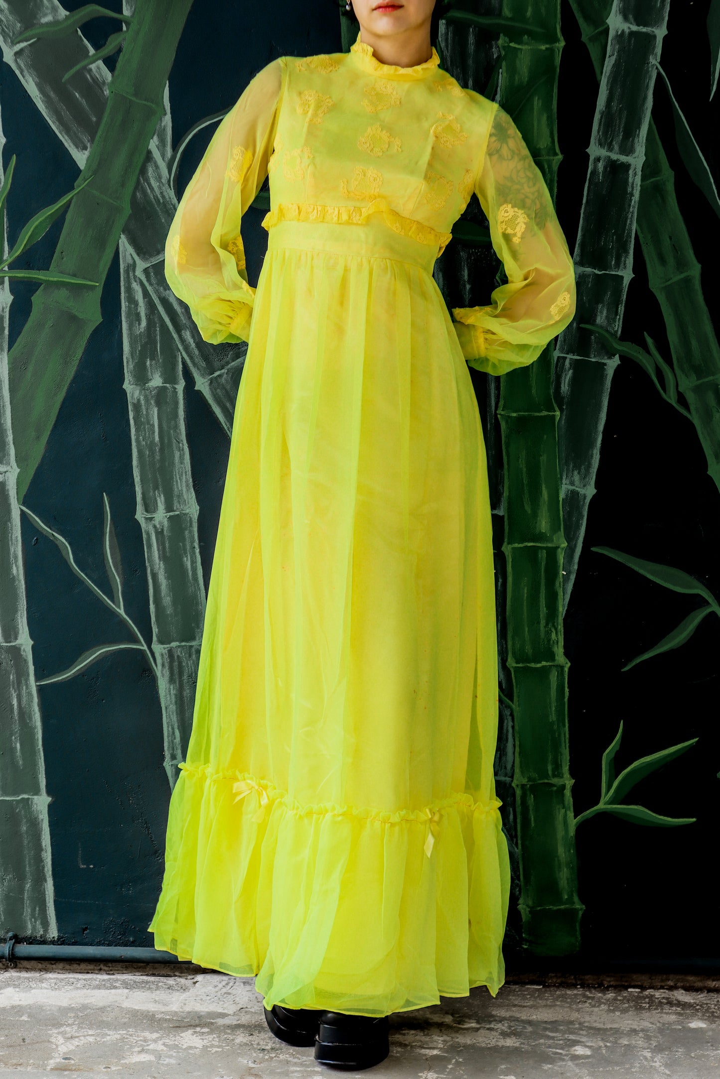 Vintage Yellow Maxi Dress
