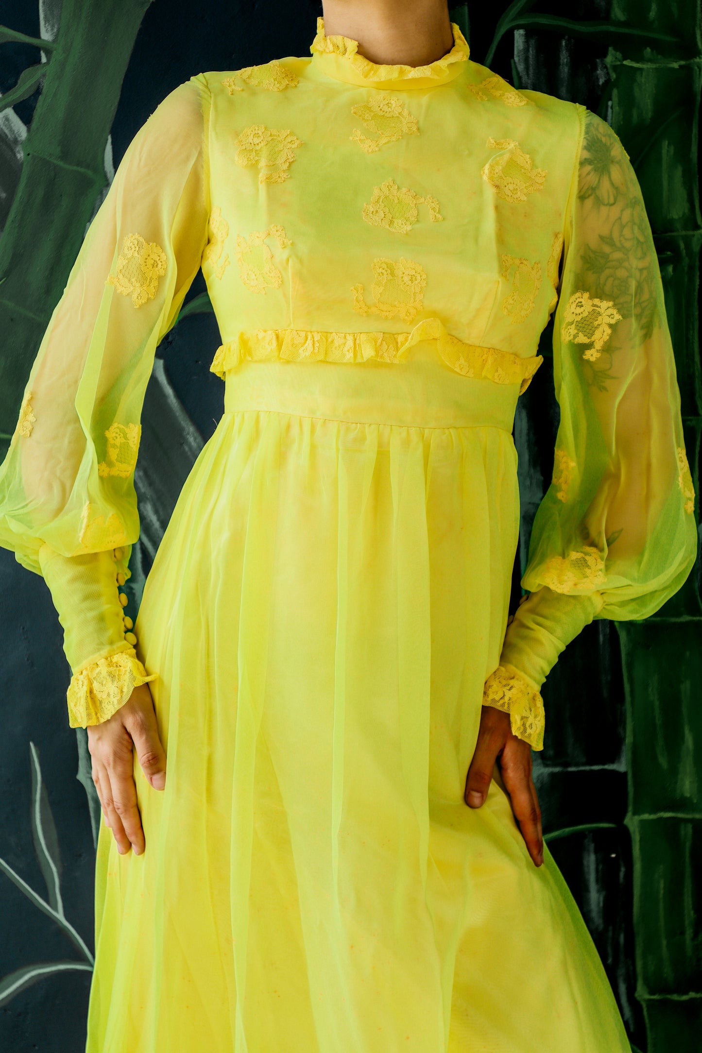 Vintage Yellow Maxi Dress
