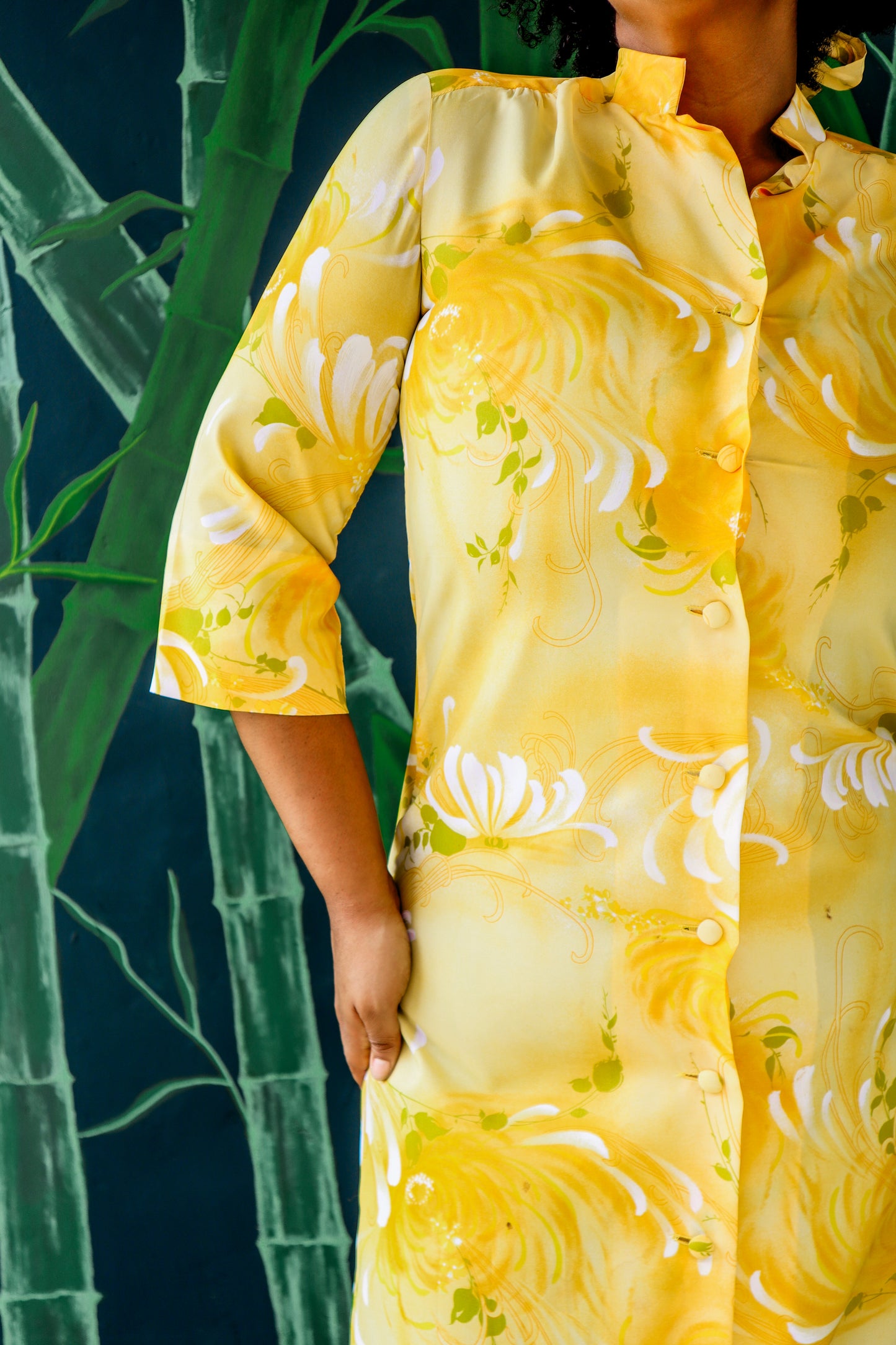 Vintage Hilo Hattie Yellow Button Dress