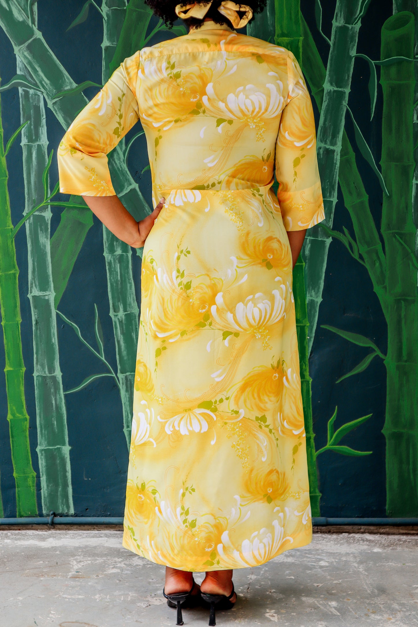 Vintage Hilo Hattie Yellow Button Dress