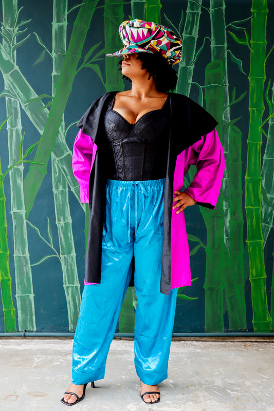 1980s Vintage Purple Reversible Duster