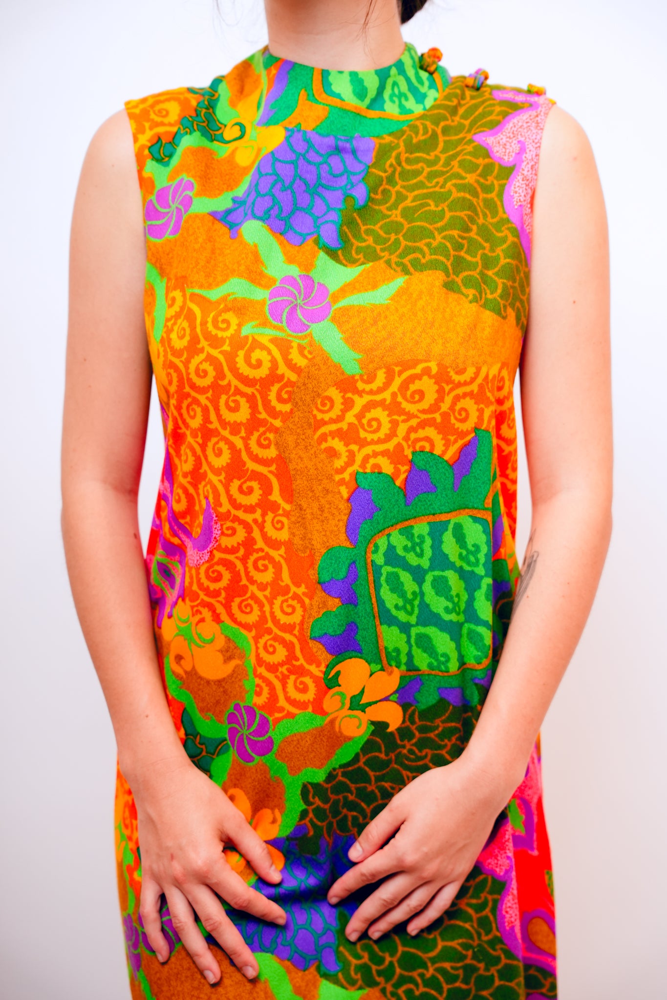 1970s Multicolor Printed Mu'umu'u