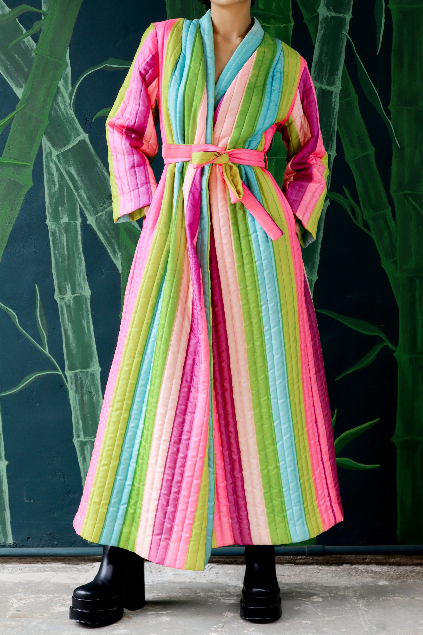 1960s Vintage Saks Fifth Ave Striped Robe