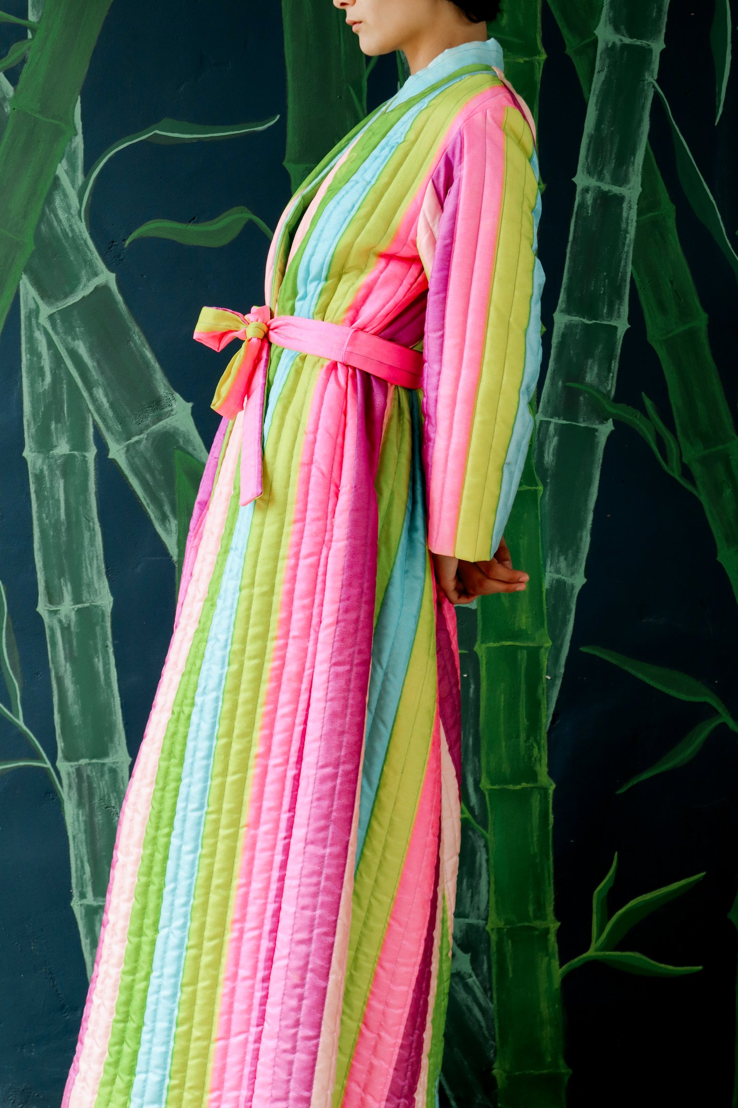 1960s Vintage Saks Fifth Ave Striped Robe