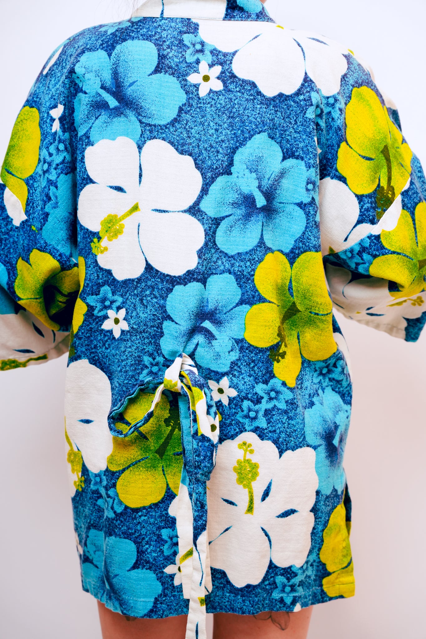 1970s Blue and Green Hawaiian Kimono