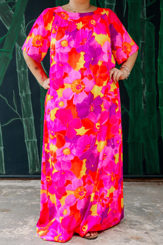 Vintage Neon Flower Muumuu