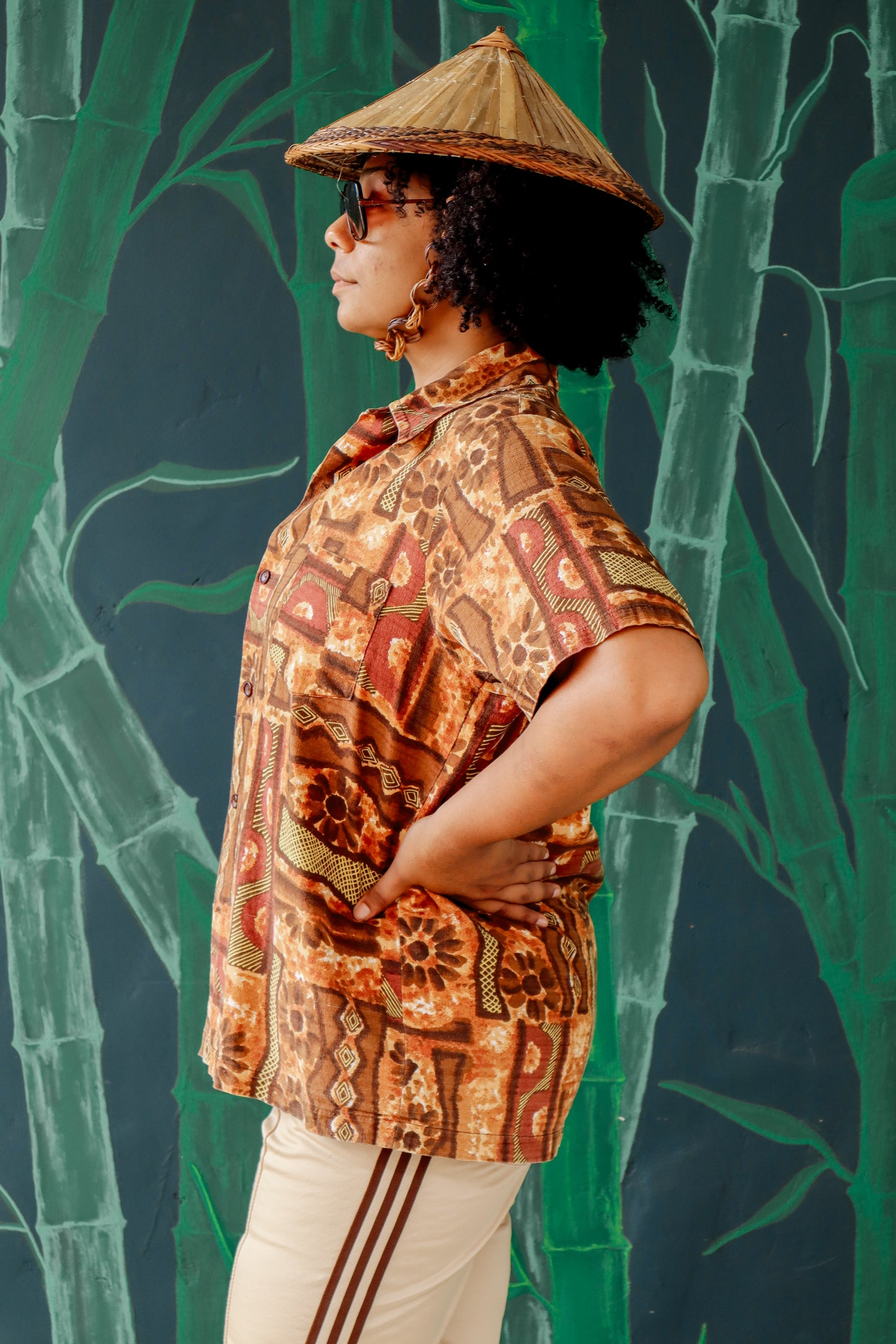 Handmade Brown Barkcloth Aloha Shirt