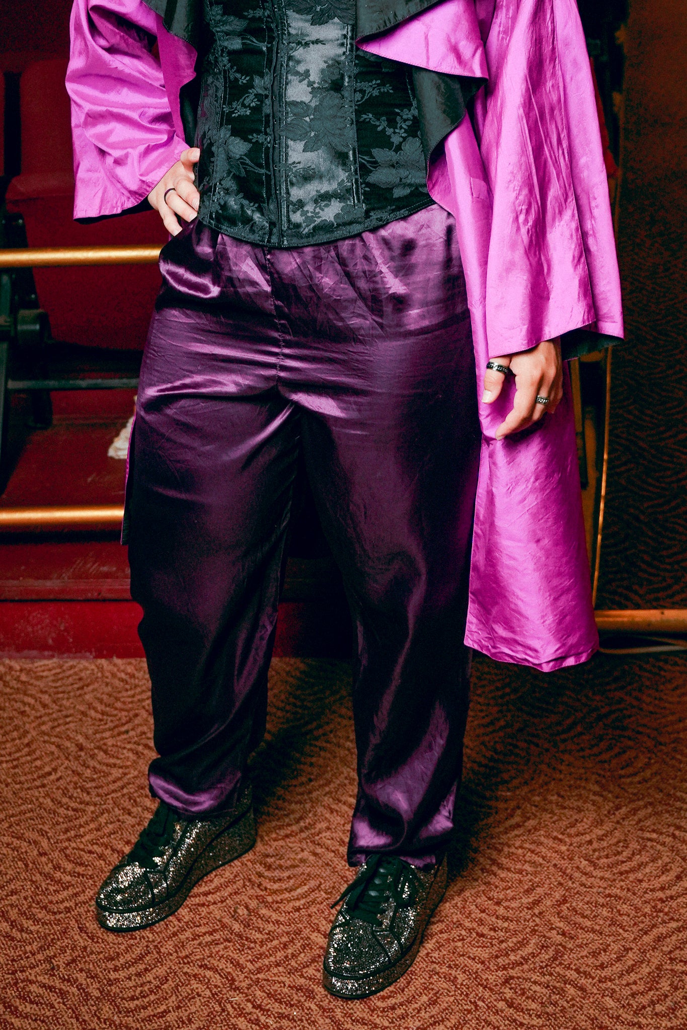 Purple Satin Pants