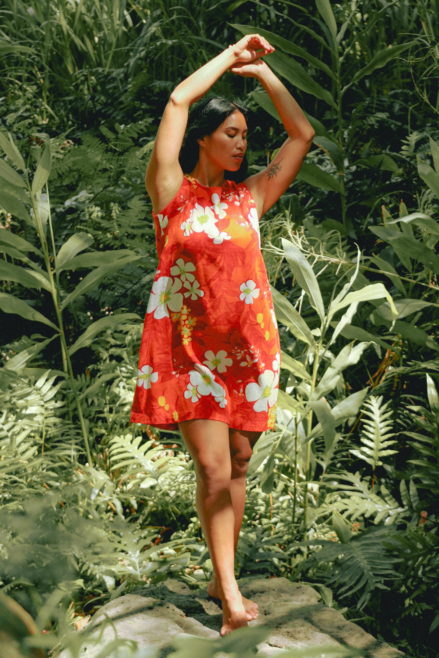 1960's Orange Floral Muʻumuʻu