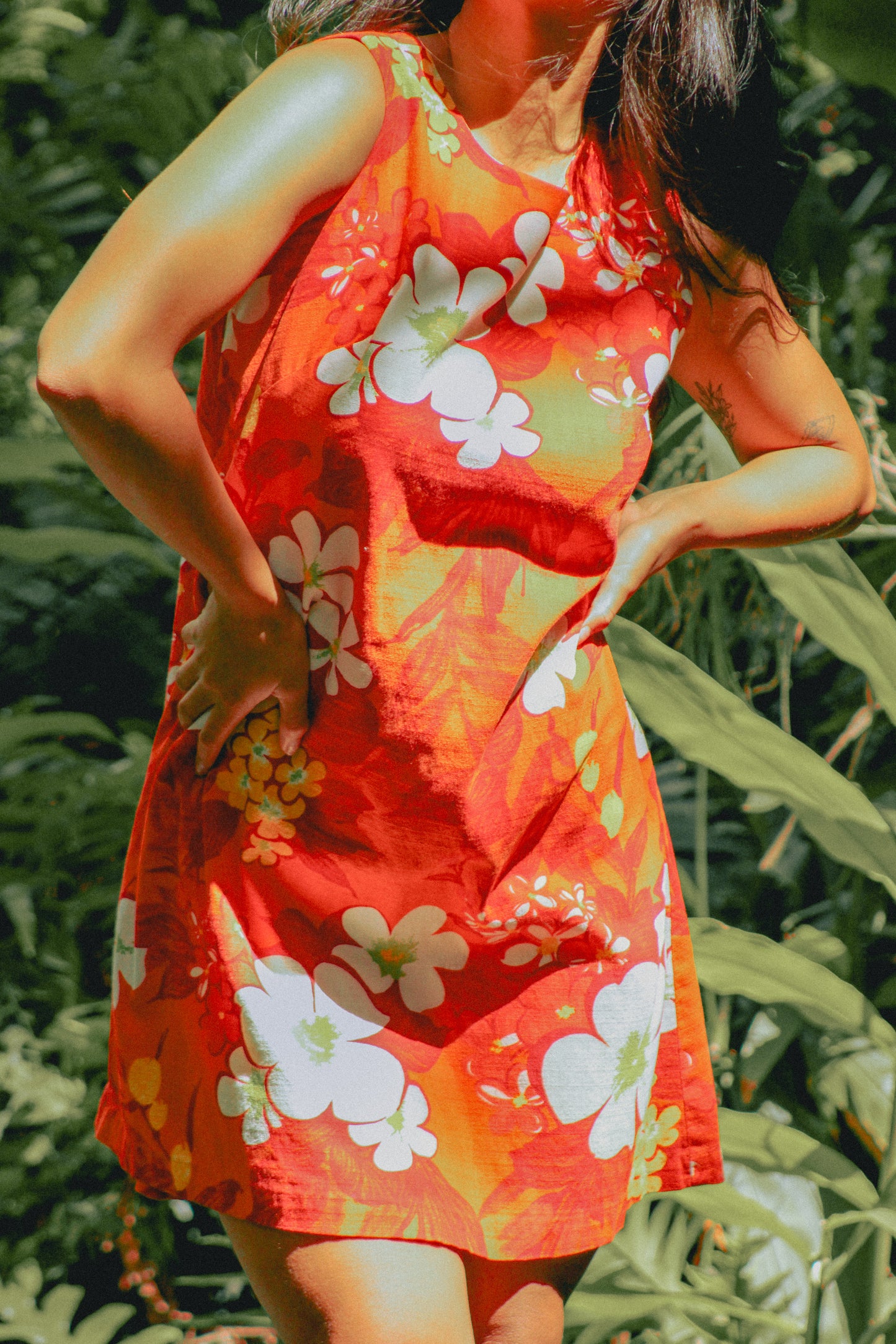 1960's Orange Floral Muʻumuʻu