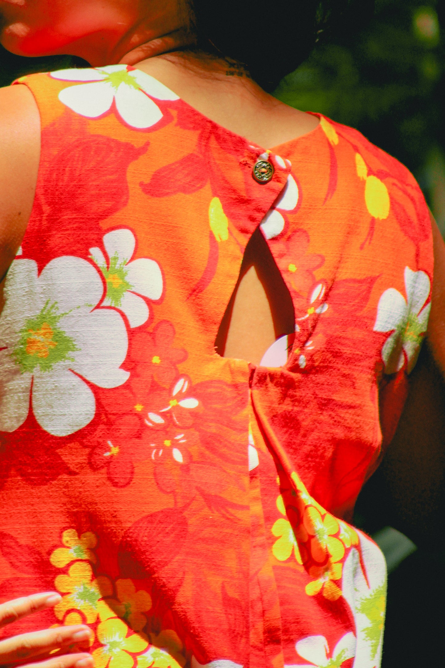 1960's Orange Floral Muʻumuʻu