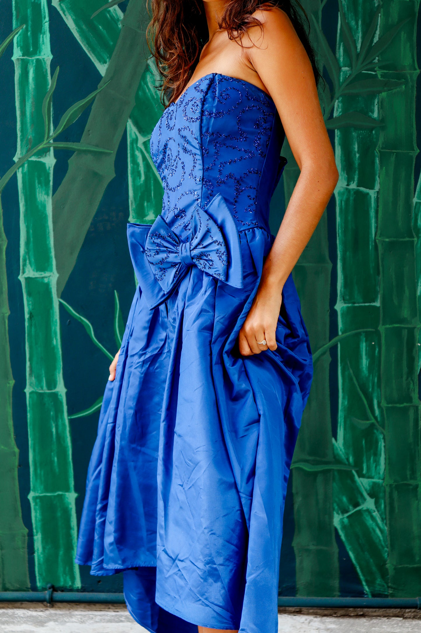 1980's Royal Blue Prom Dress
