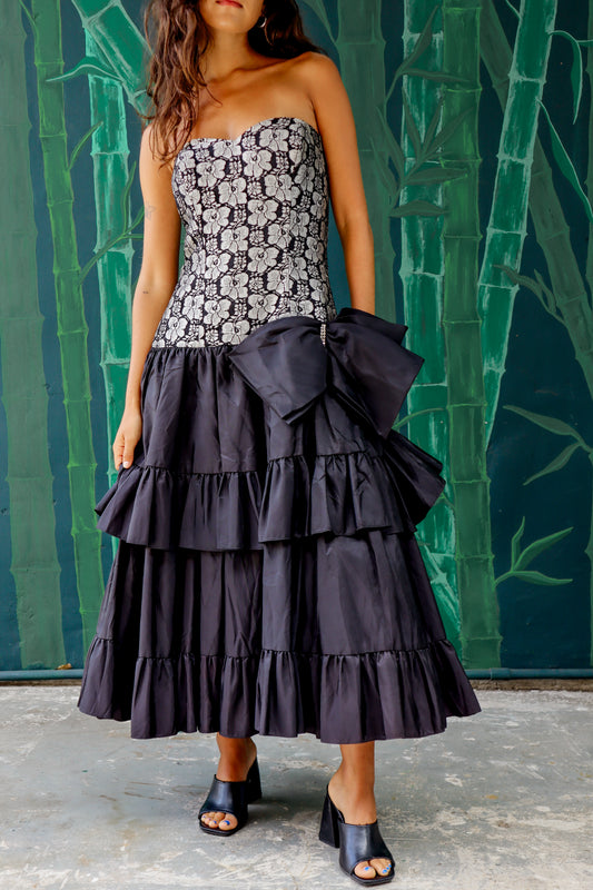 1980's Black Party Gown