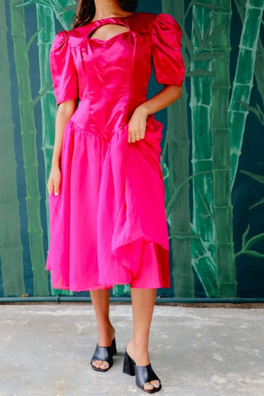 1980's Fuchsia Party Dress