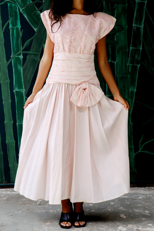 1980's Baby Pink Prom Dress