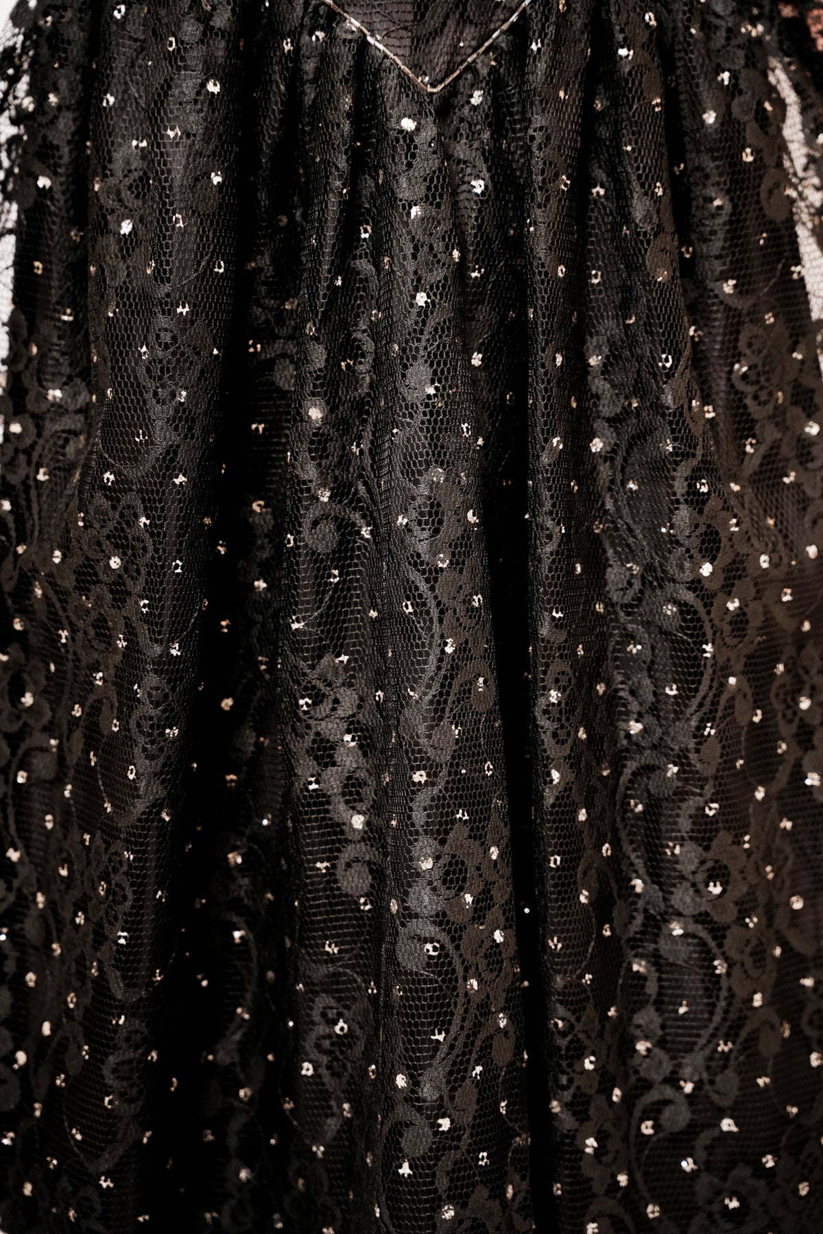 1980s Cachet Black Lace Gown