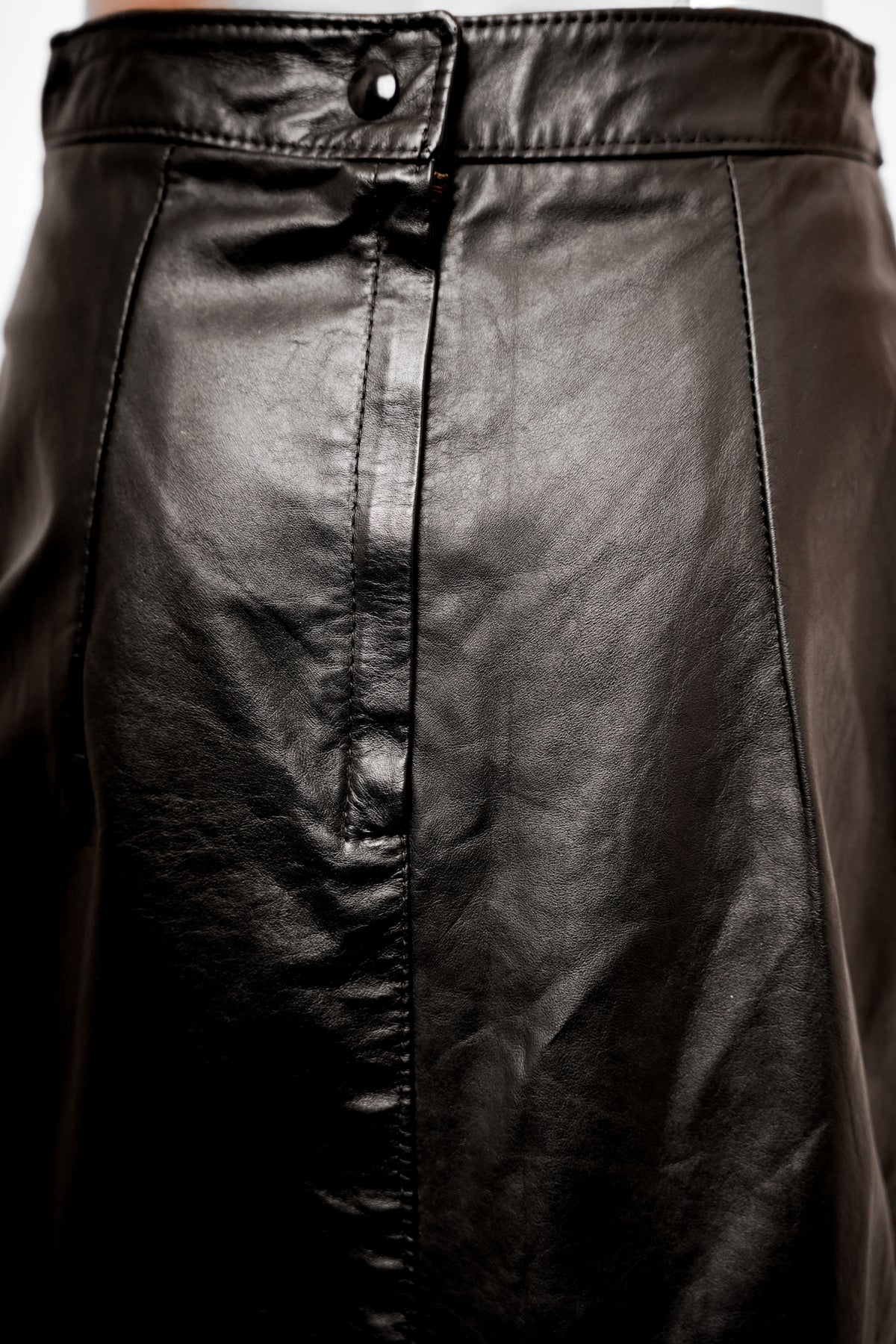 Robin Berry Black Studded Leather Pencil Skirt