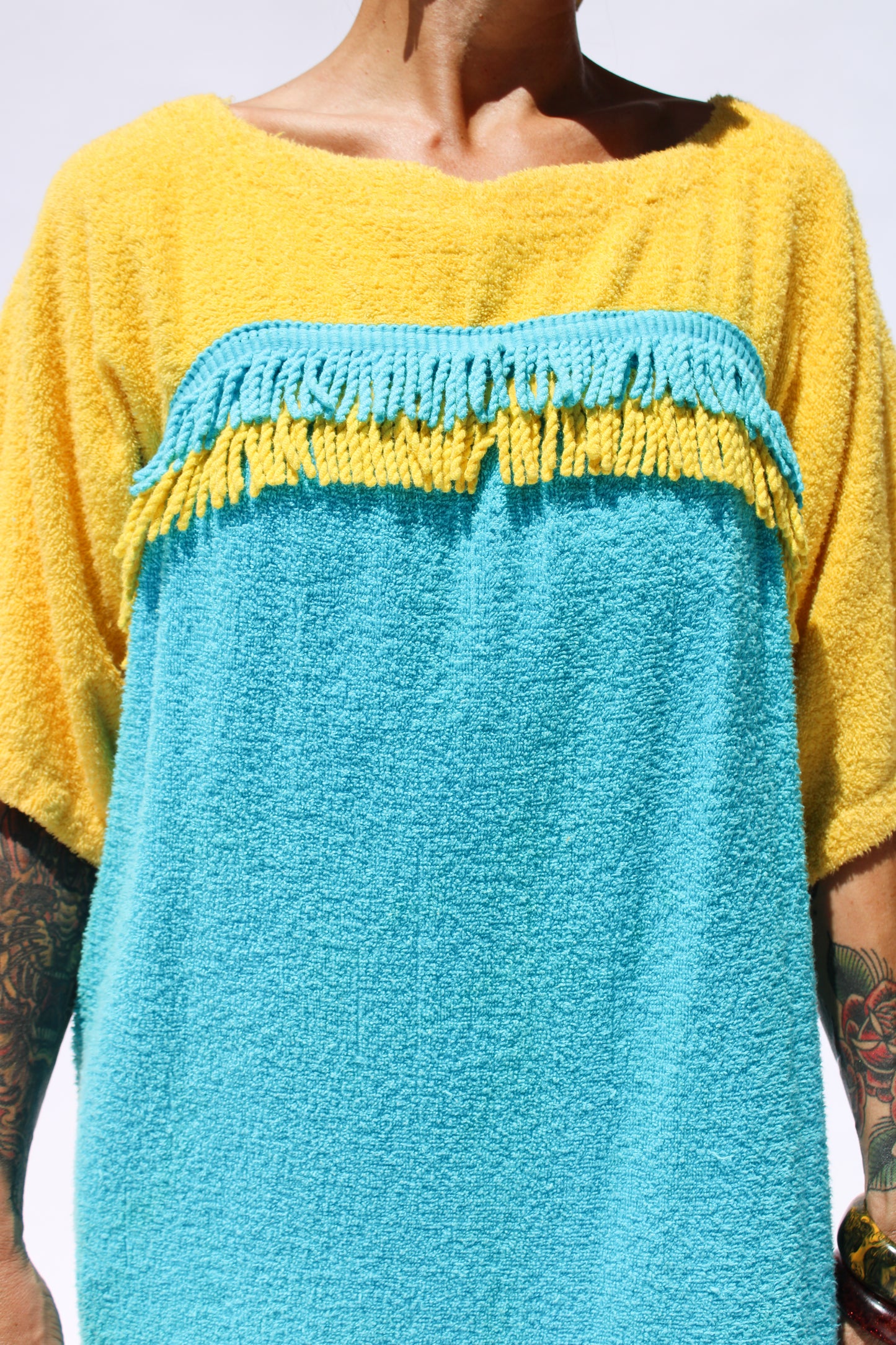 1970s Turquoise Terry Cloth Dress