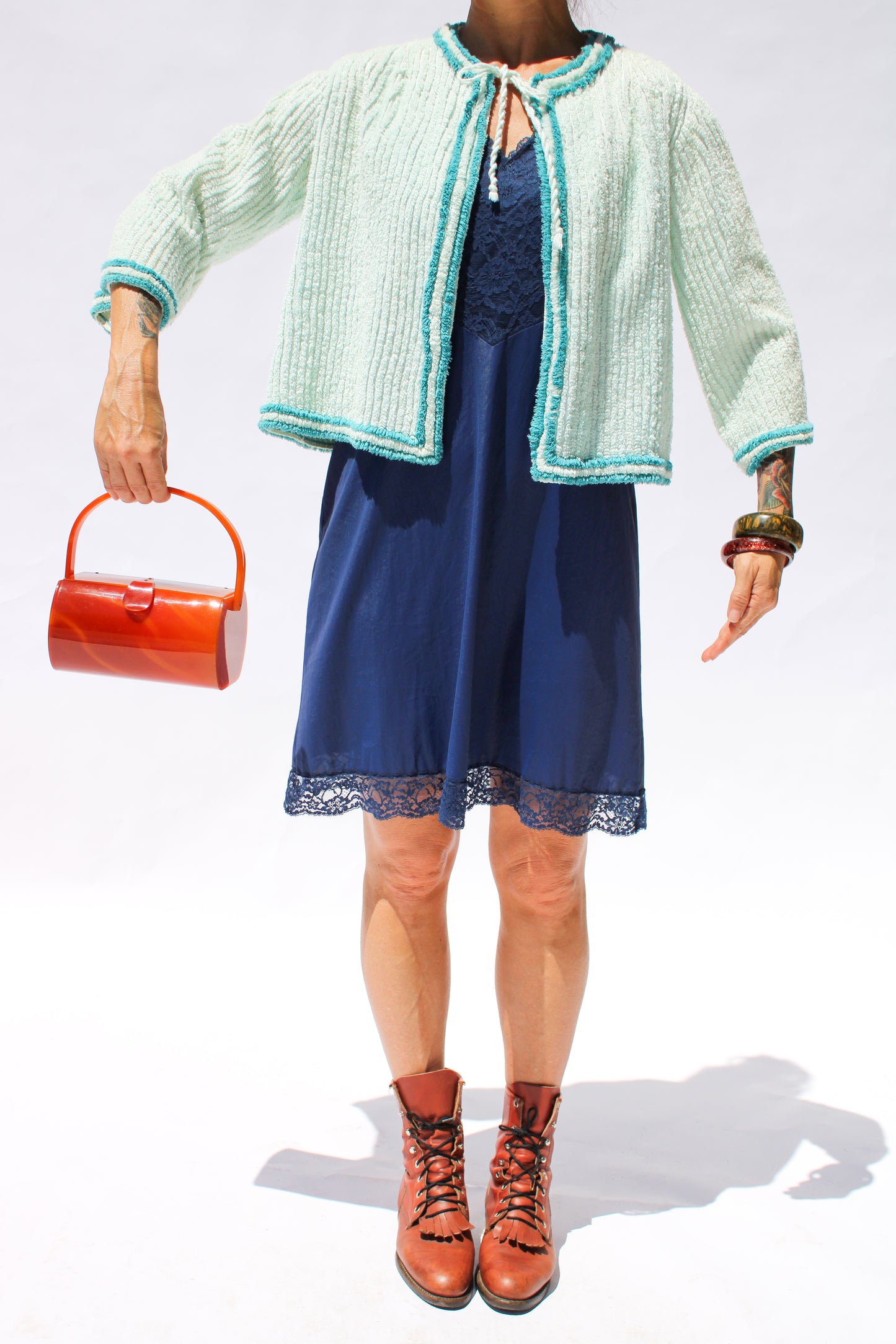 1960s Aqua Terry Cloth Jacket